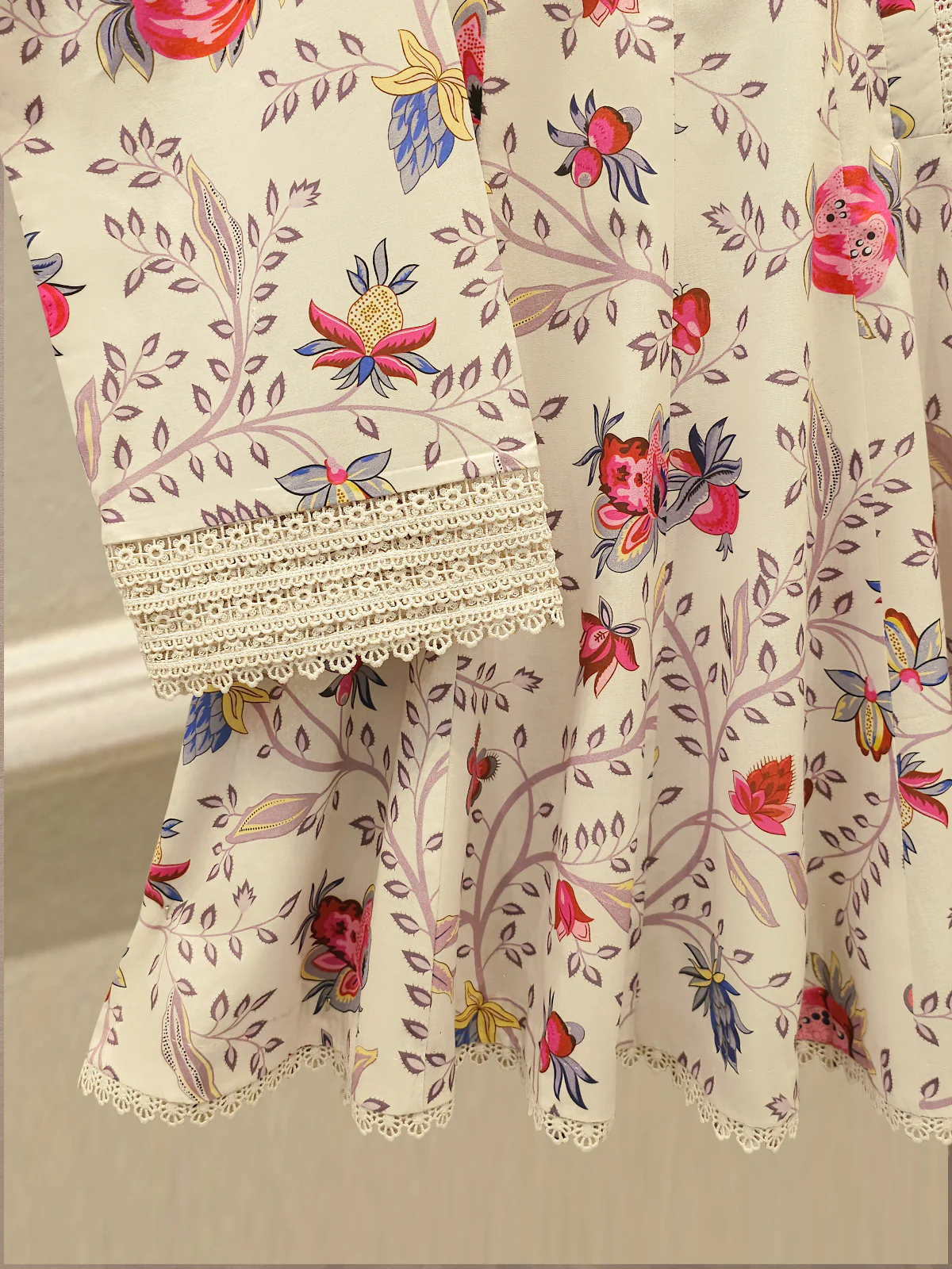 2 Piece - Digital Printed  Cambric Suit S113517 - Image 3