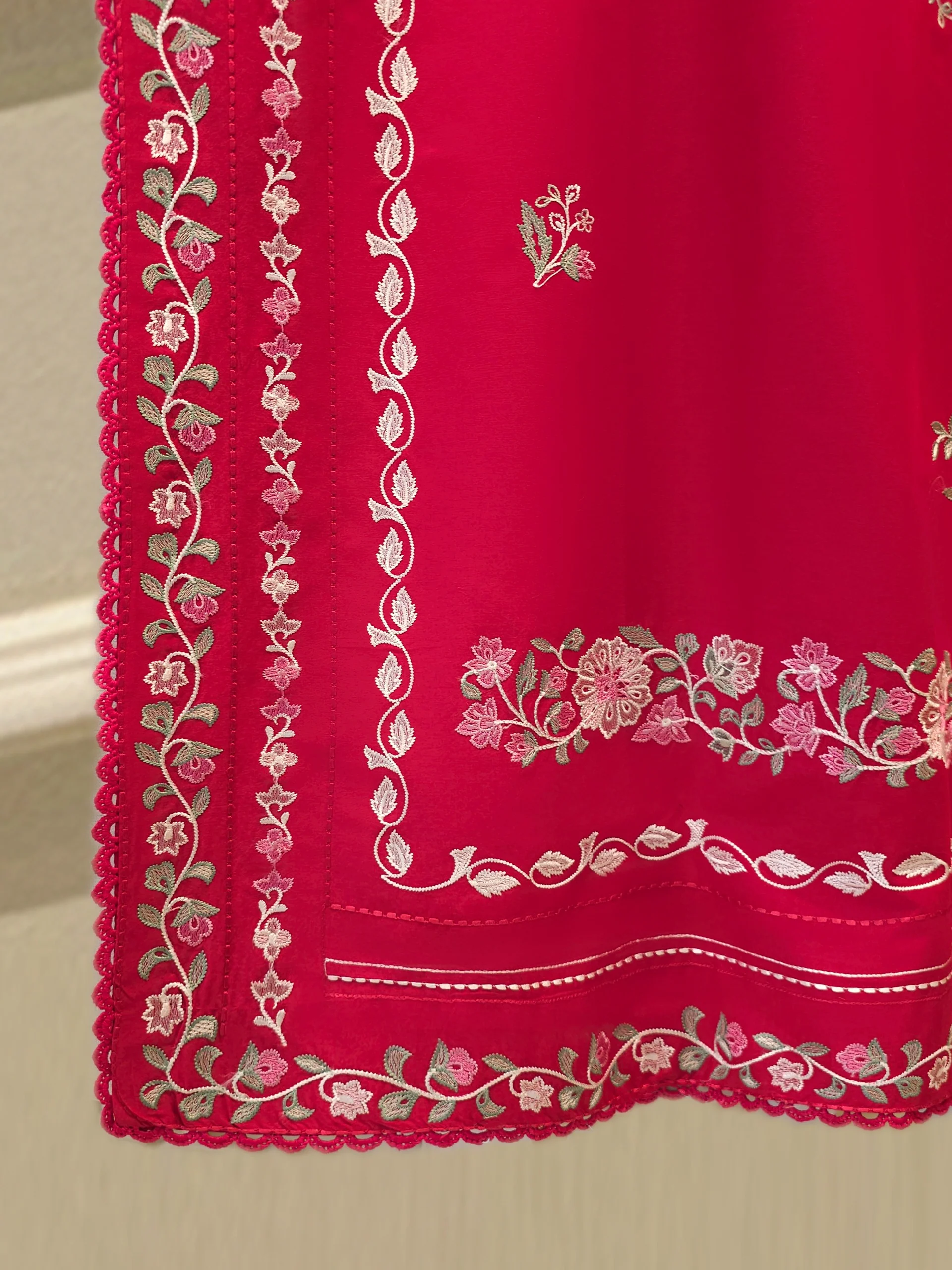 2 Piece - Embroidered Cambric Suit S112364 - Image 4