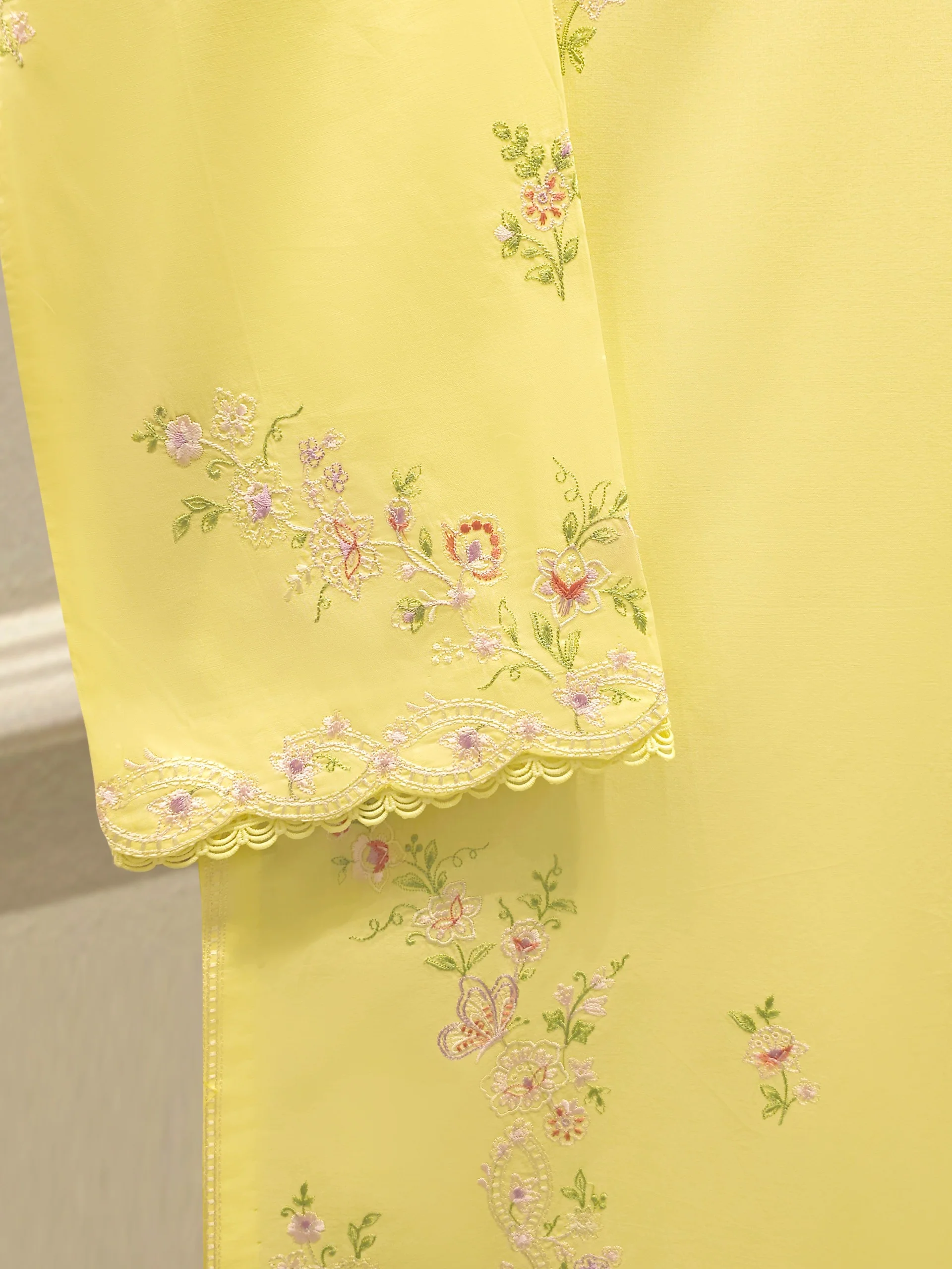 2 Piece - Embroidered Cambric Suit S113706 - Image 4