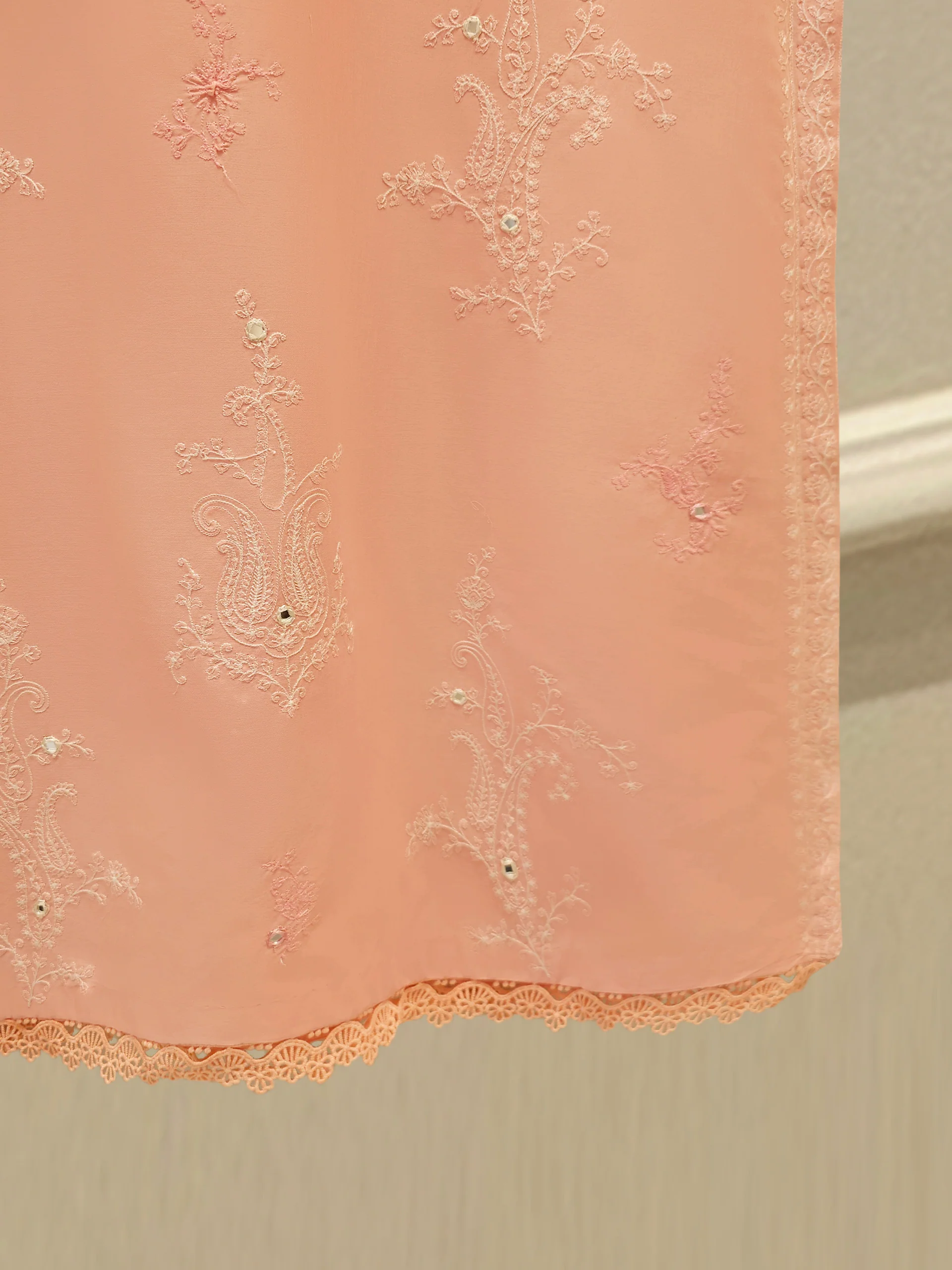 2 Piece - Embroidered Cambric Suit S113724 - Image 4