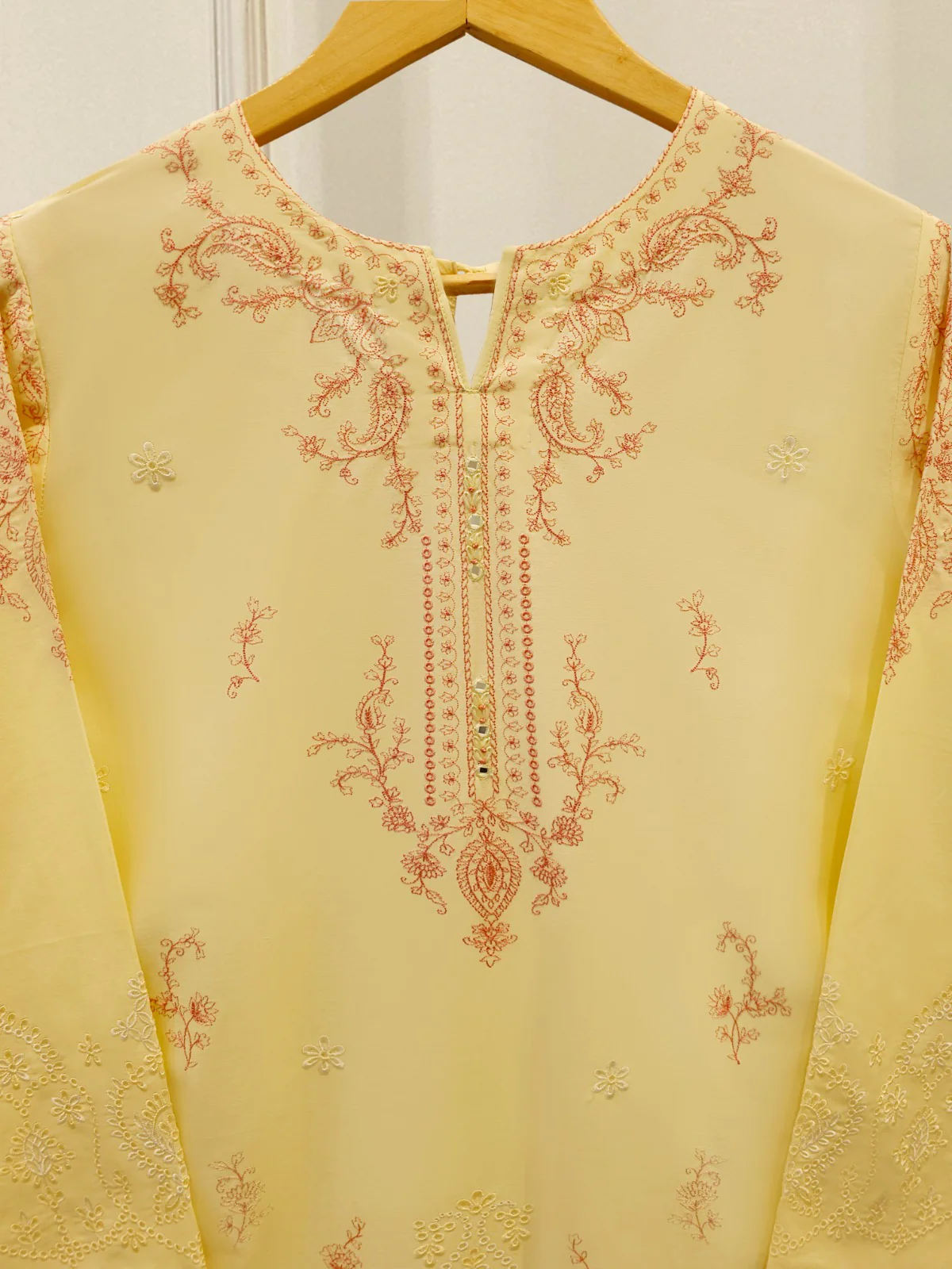 2 Piece - Embroidered Cambric Suit S113769 - Image 2