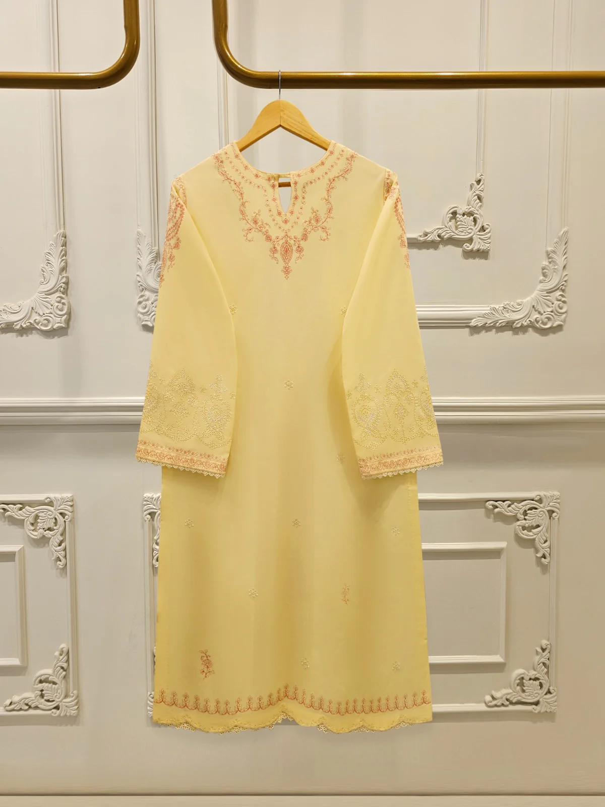 2 Piece - Embroidered Cambric Suit S113769 - Image 5