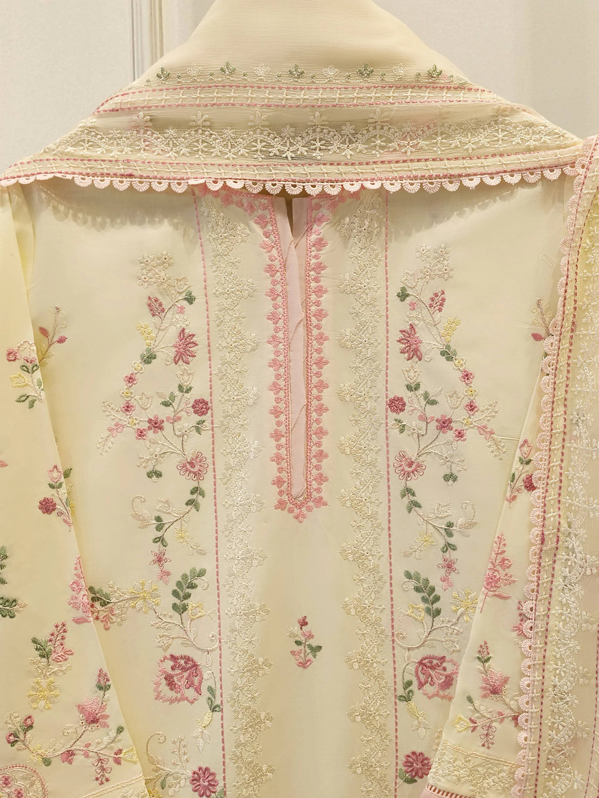 2 Piece - Embroidered Cambric Suit S113846 - Image 2