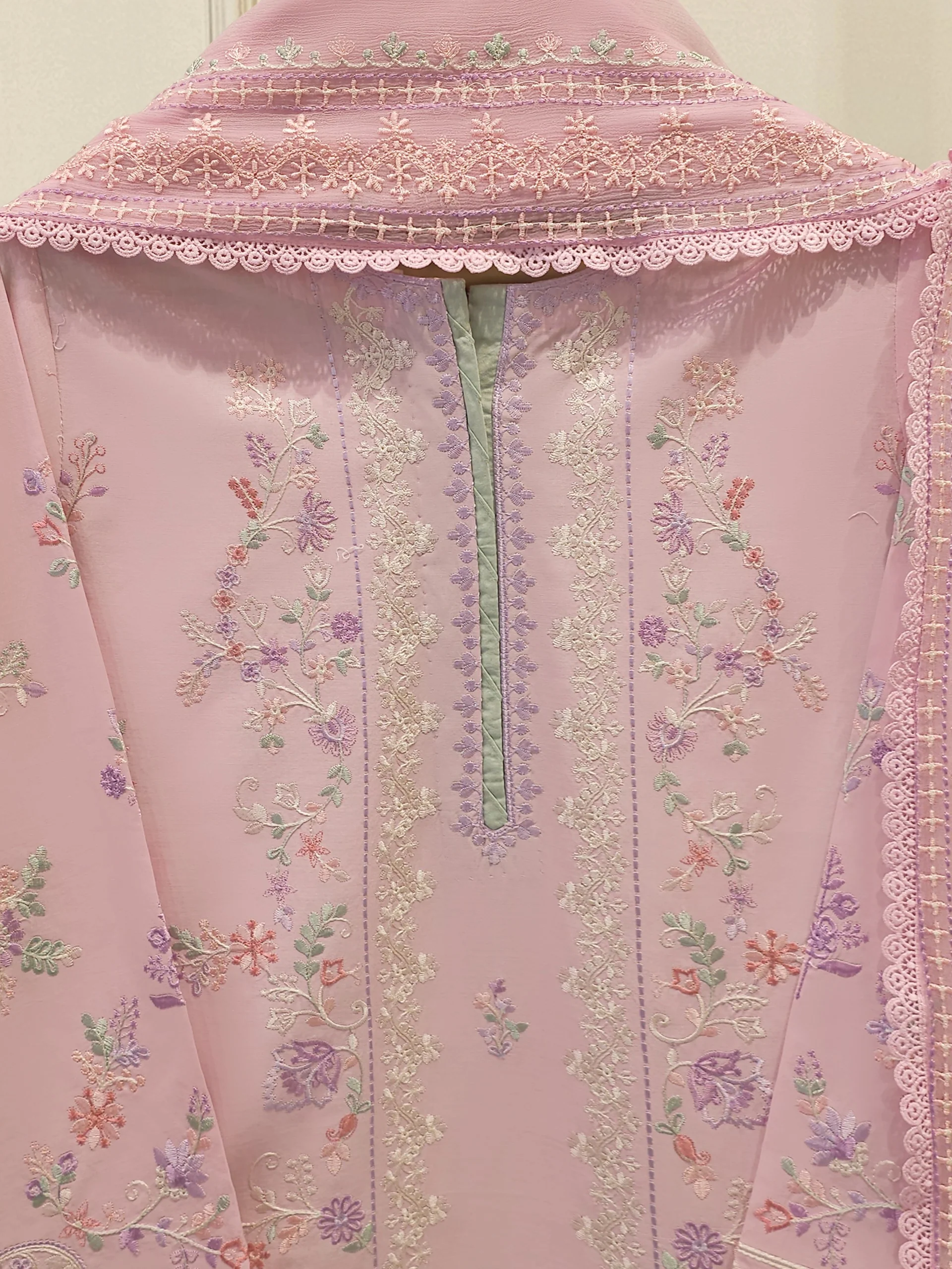 2 Piece - Embroidered Cambric Suit S113851 - Image 2