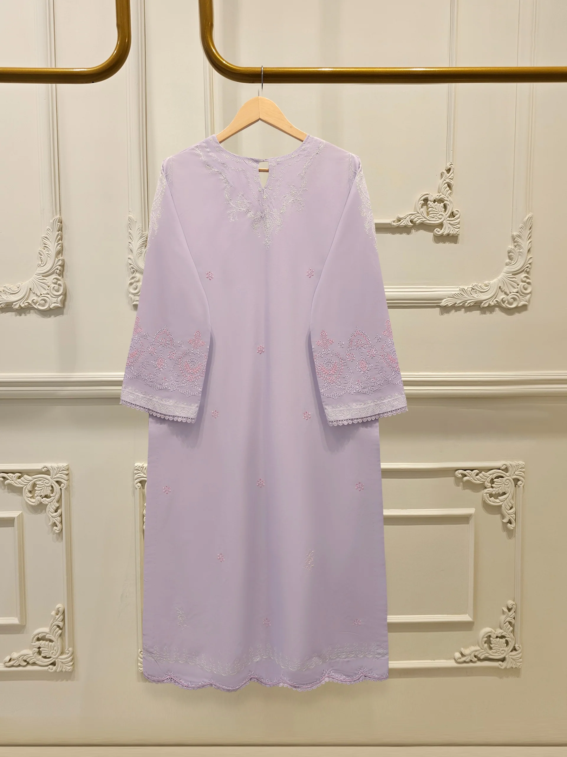 2 Piece - Embroidered Cambric Suit S113885 - Image 6