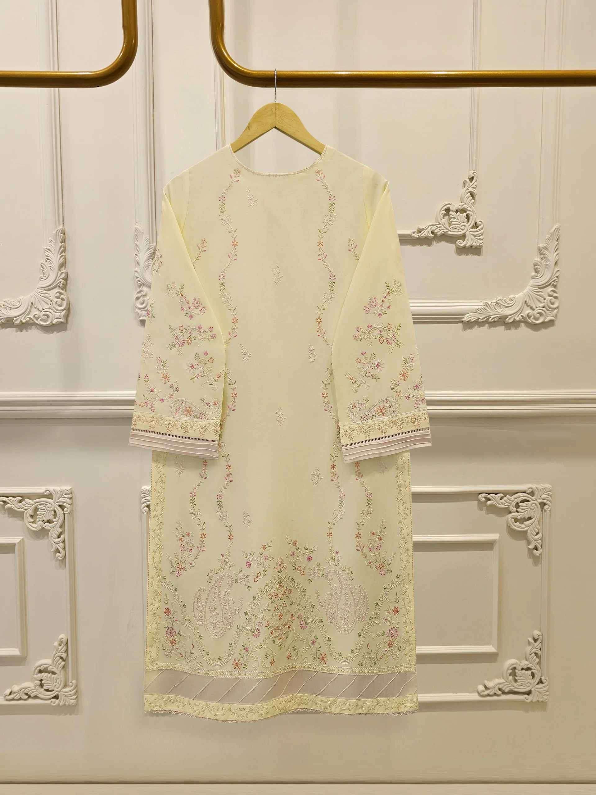 2 Piece - Embroidered Cambric Suit S114015 - Image 5