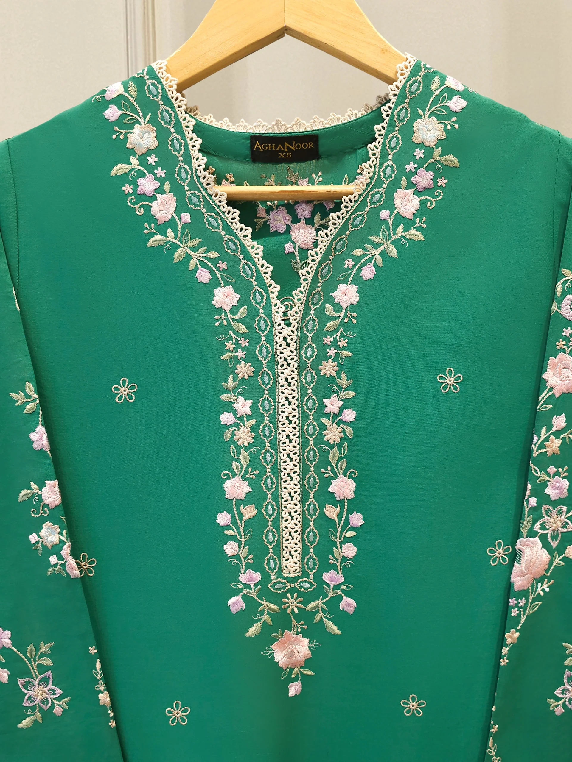 2 Piece - Embroidered Cambric Suit S114086 - Image 2