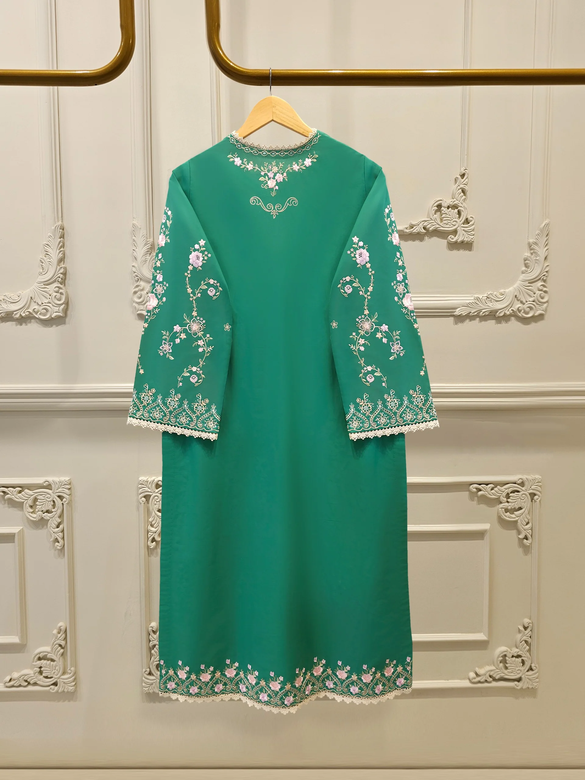 2 Piece - Embroidered Cambric Suit S114086 - Image 5