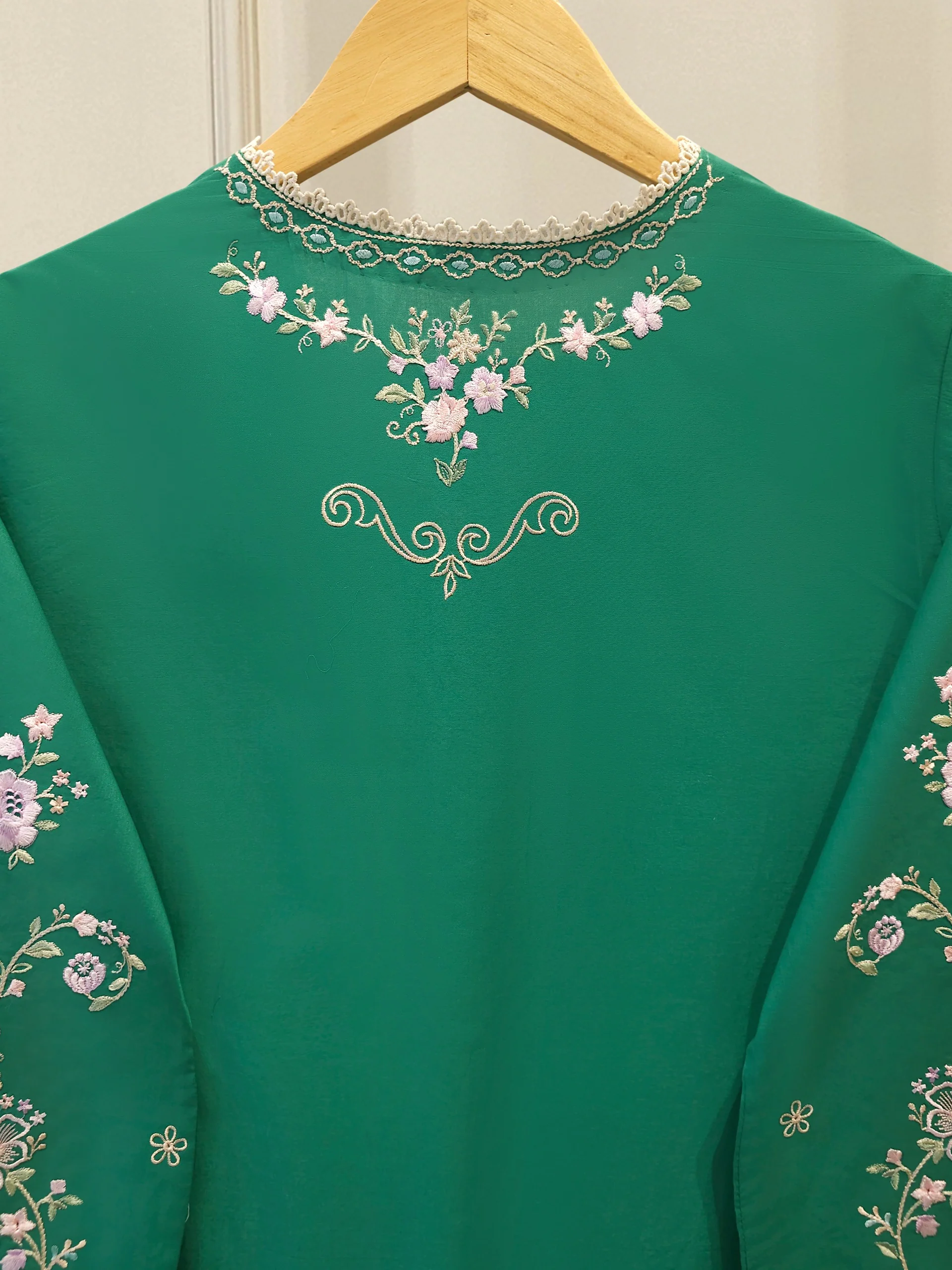 2 Piece - Embroidered Cambric Suit S114086 - Image 6