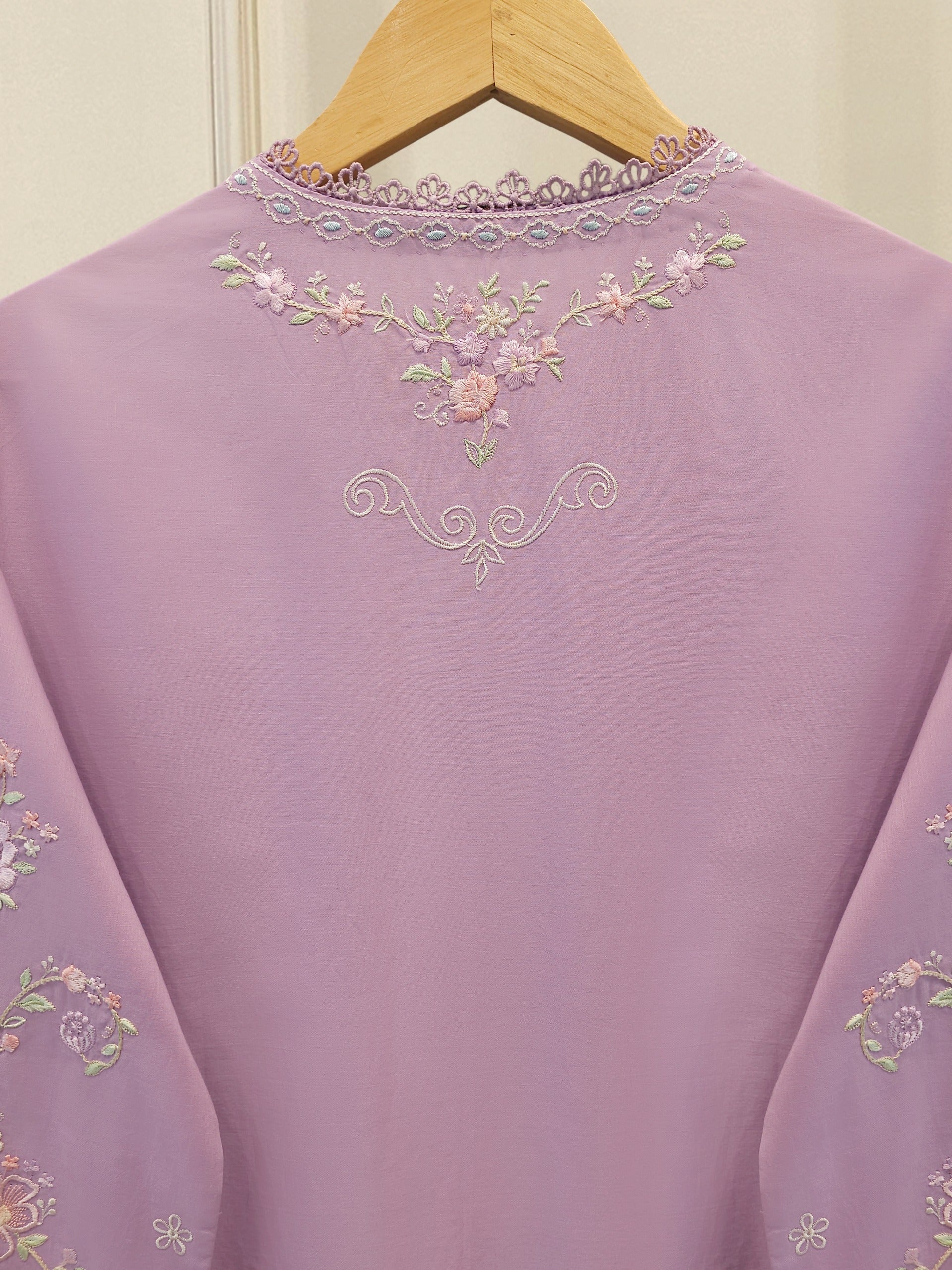 2 Piece - Embroidered Cambric Suit S114087 - Image 5