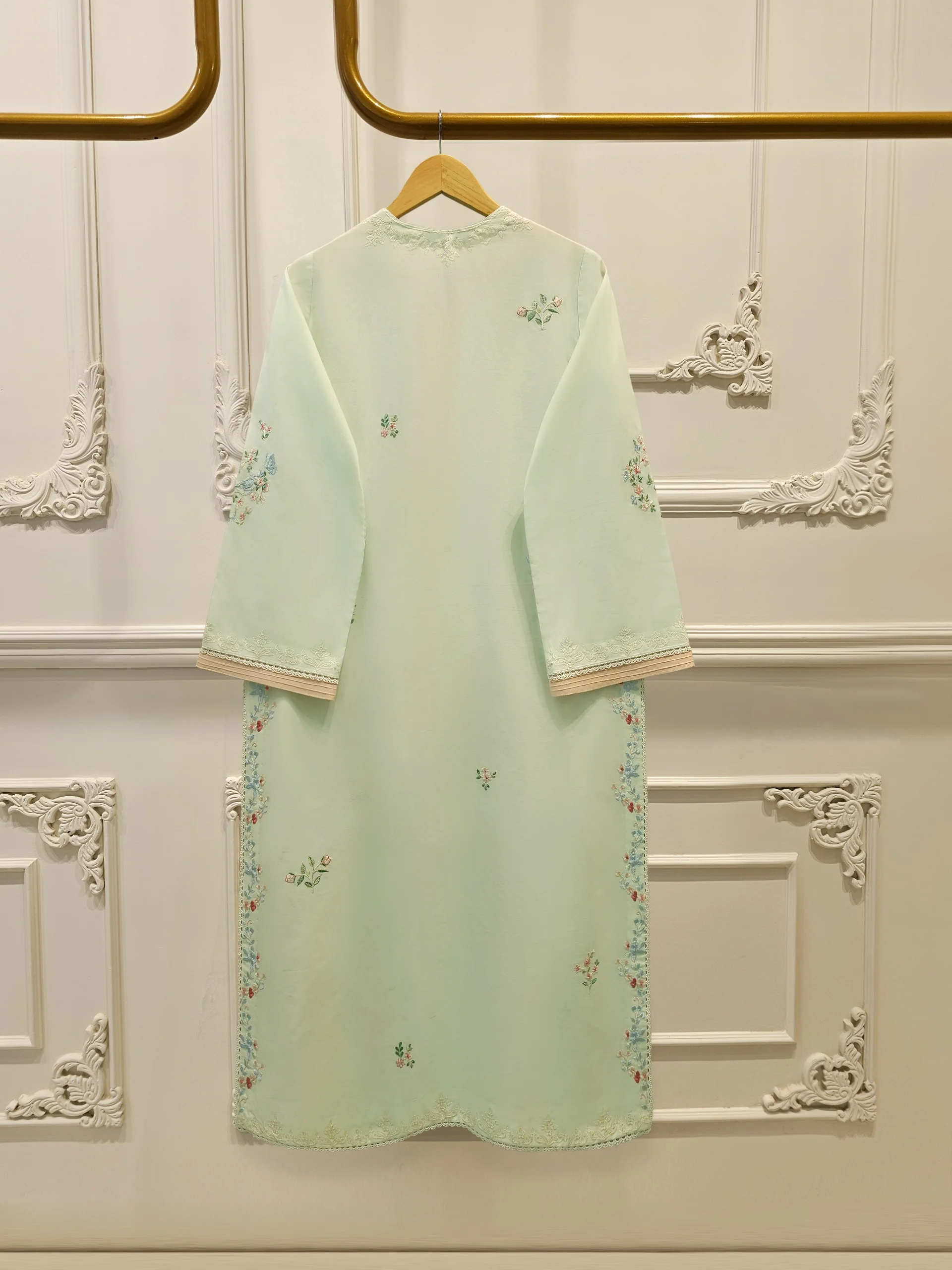 2 Piece - Embroidered Cambric Suit S114092 - Image 5