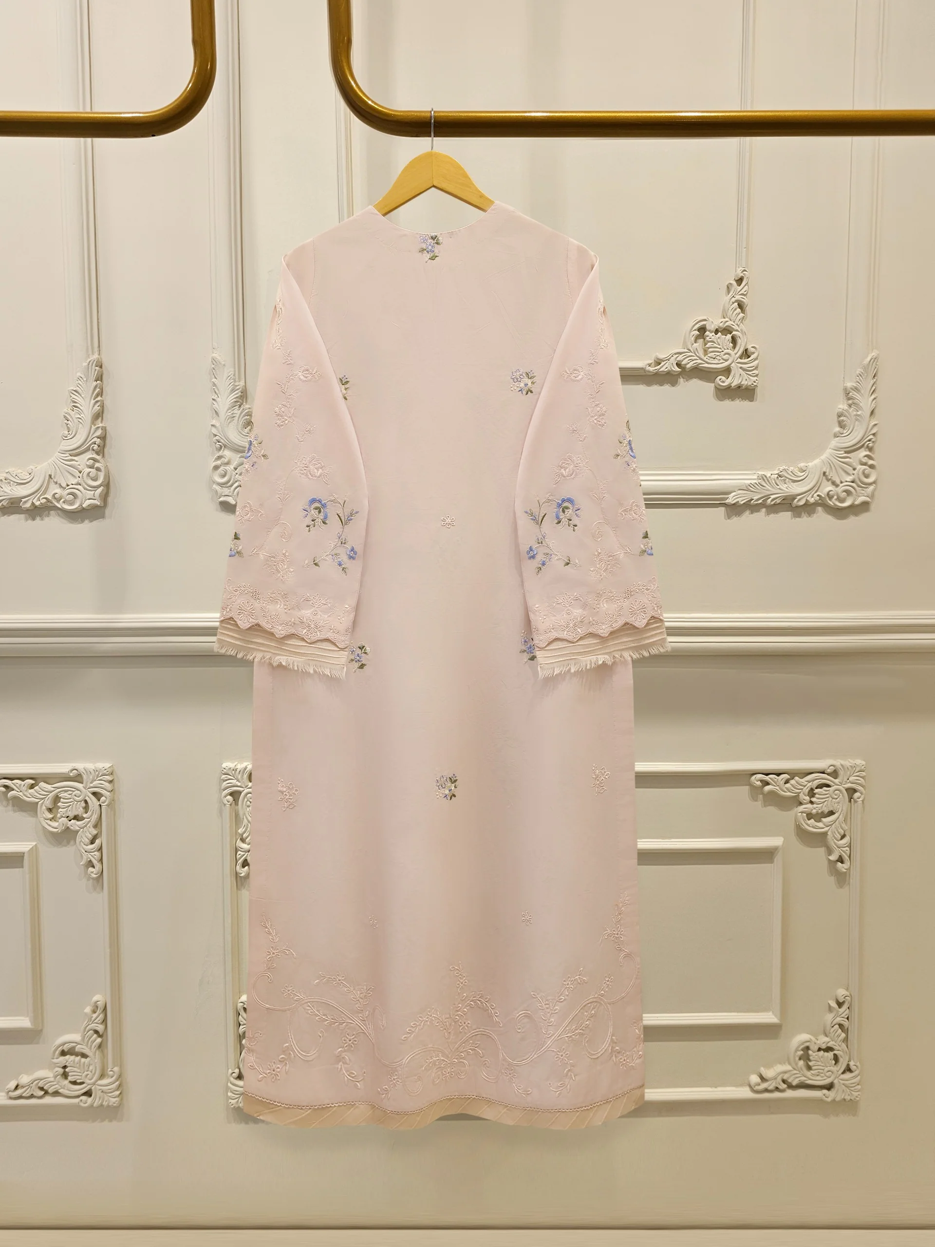 2 Piece - Embroidered Cambric Suit S114118 - Image 5