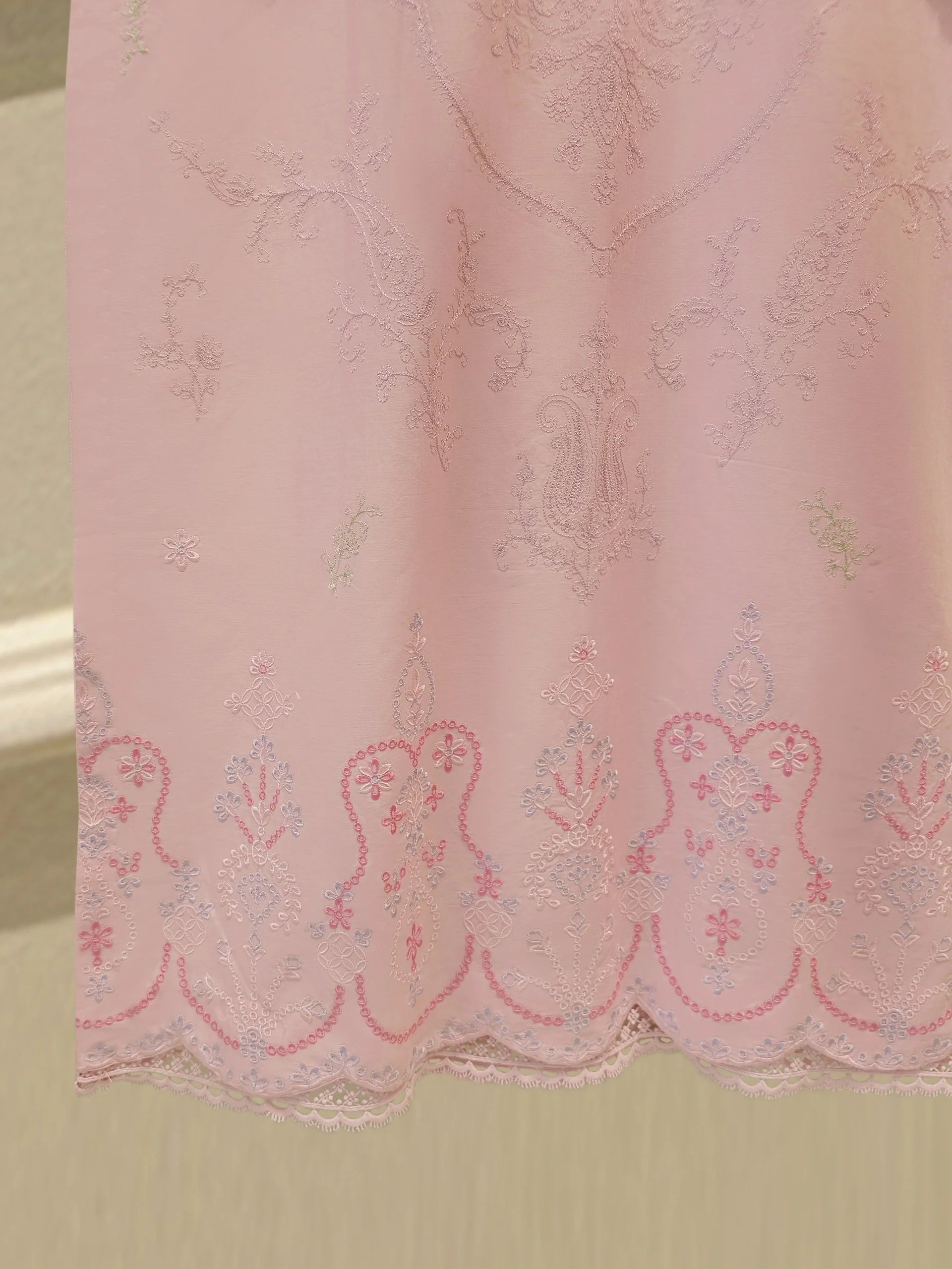 2 Piece - Embroidered Cambric Suit S114139 - Image 4