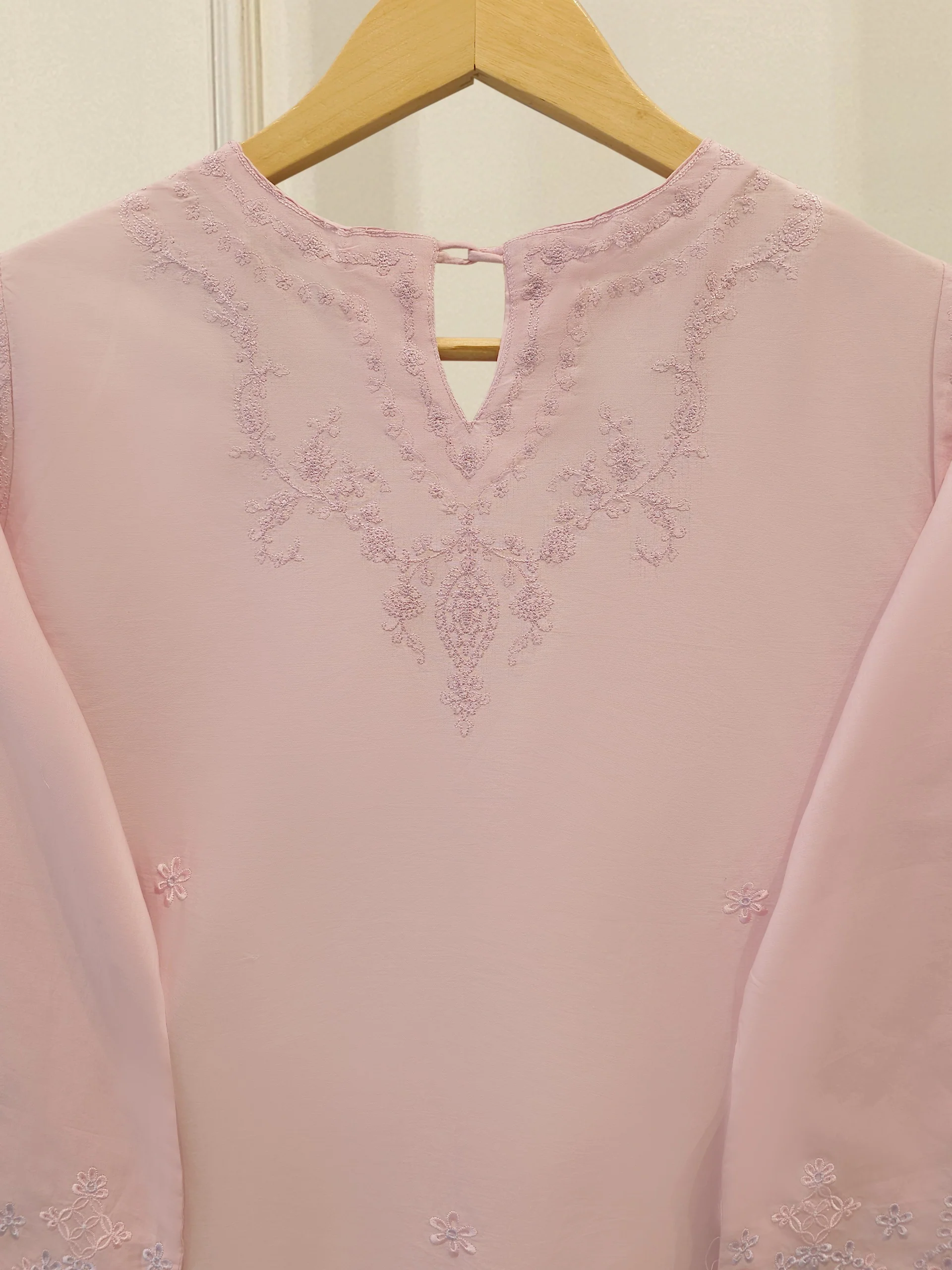 2 Piece - Embroidered Cambric Suit S114139 - Image 6