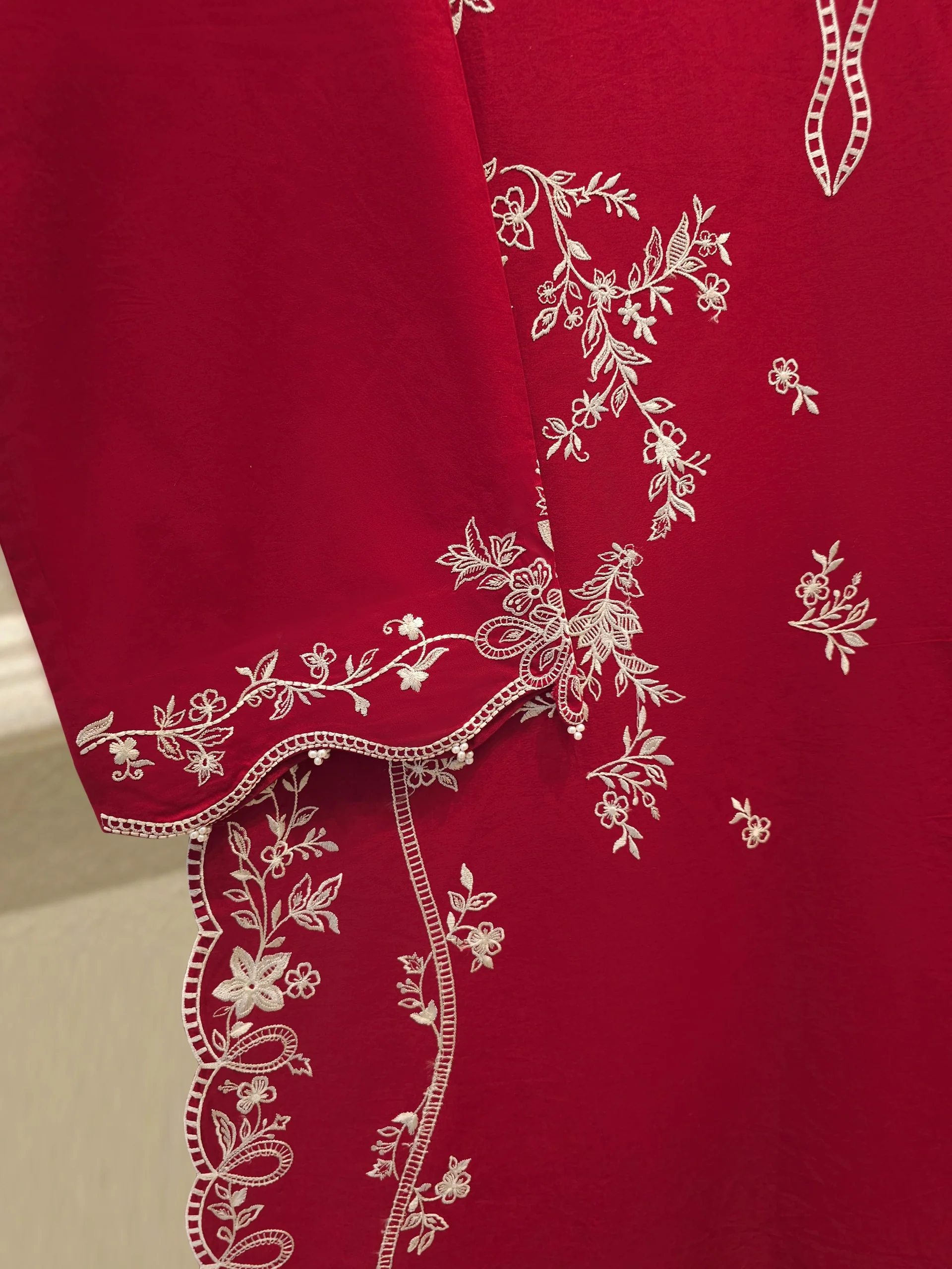 2 Piece - Embroidered Cambric Suit S114172 - Image 3