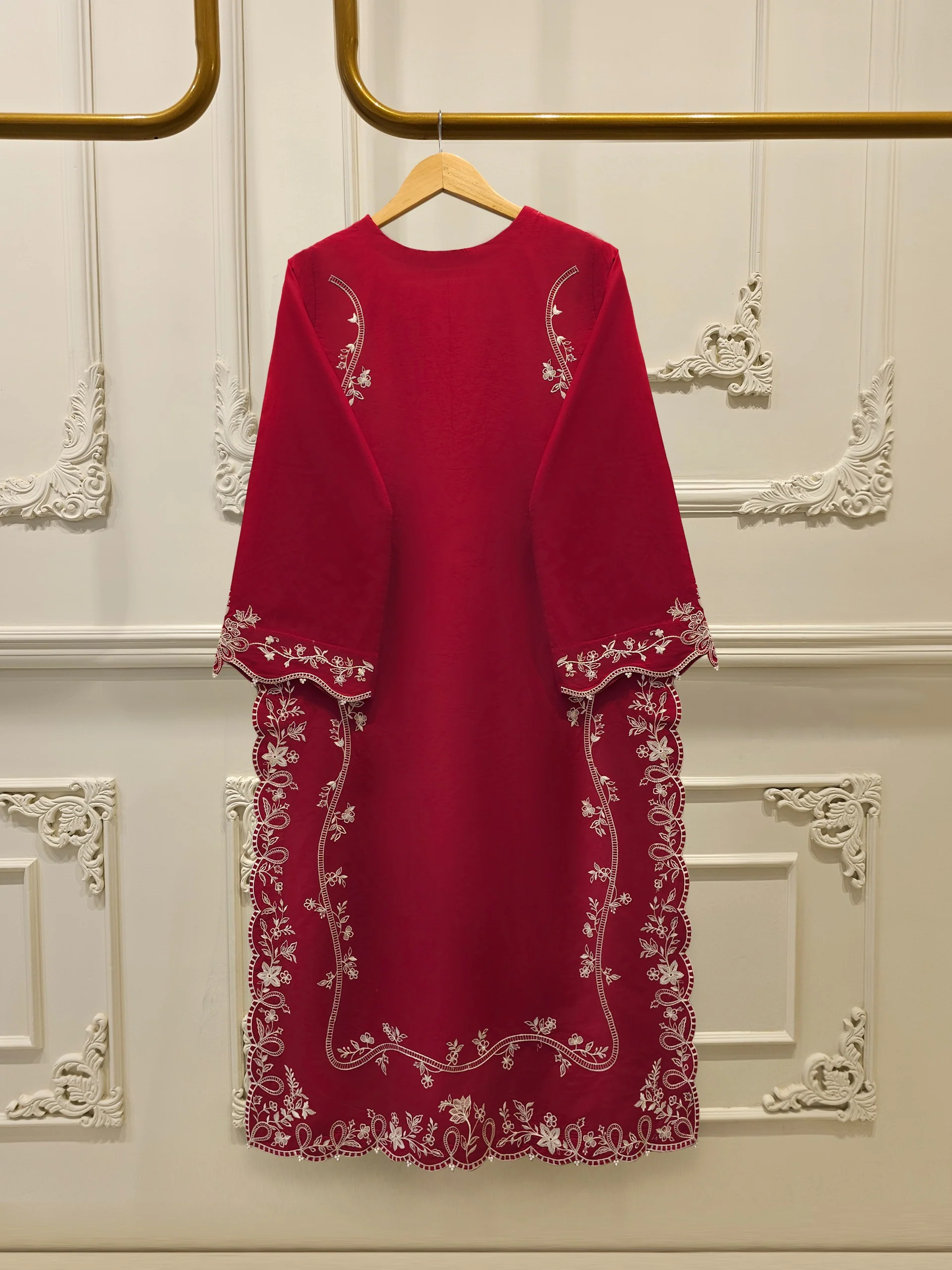 2 Piece - Embroidered Cambric Suit S114172 - Image 5
