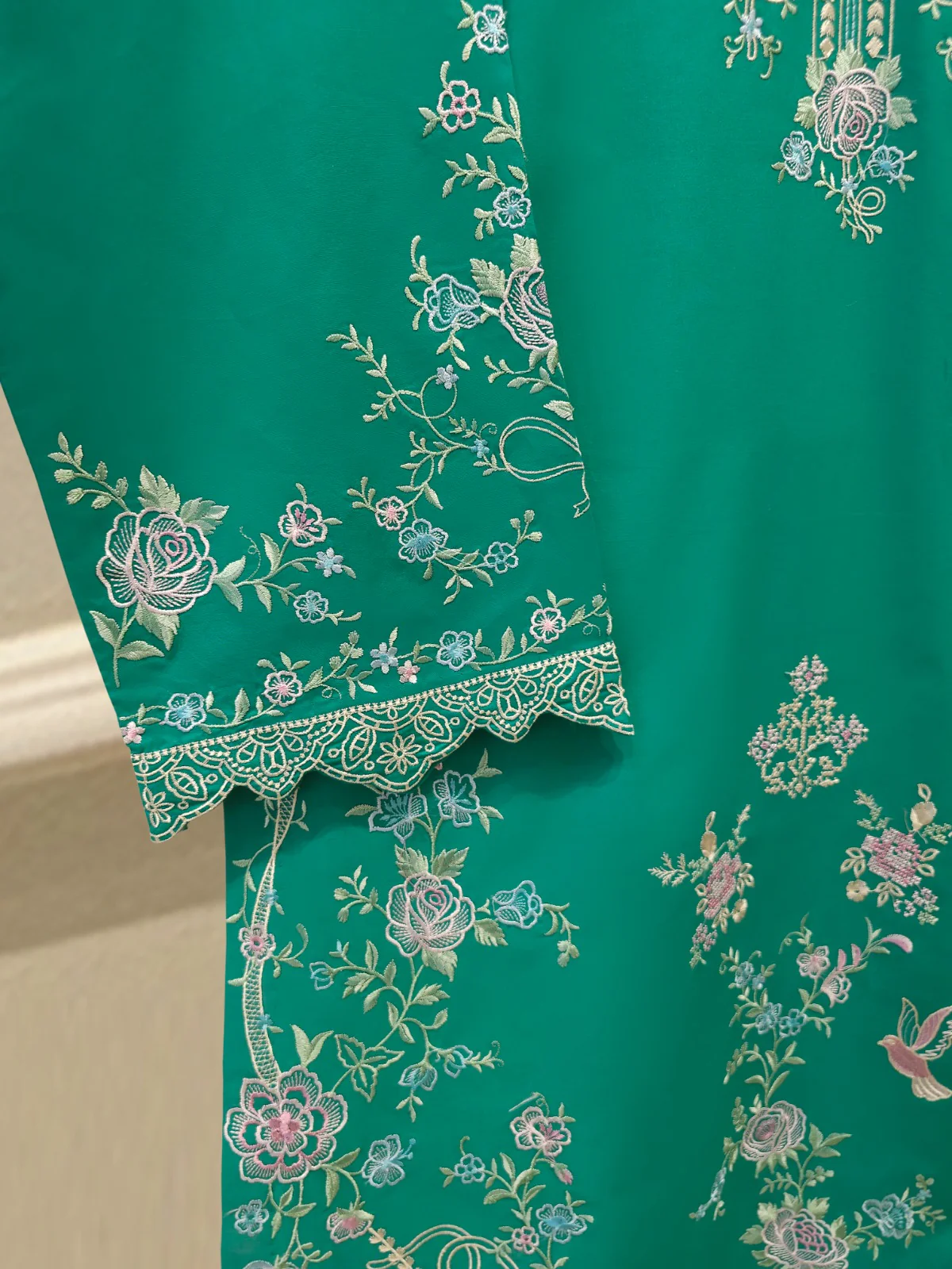 2 Piece - Embroidered Cambric Suit S114181 - Image 4