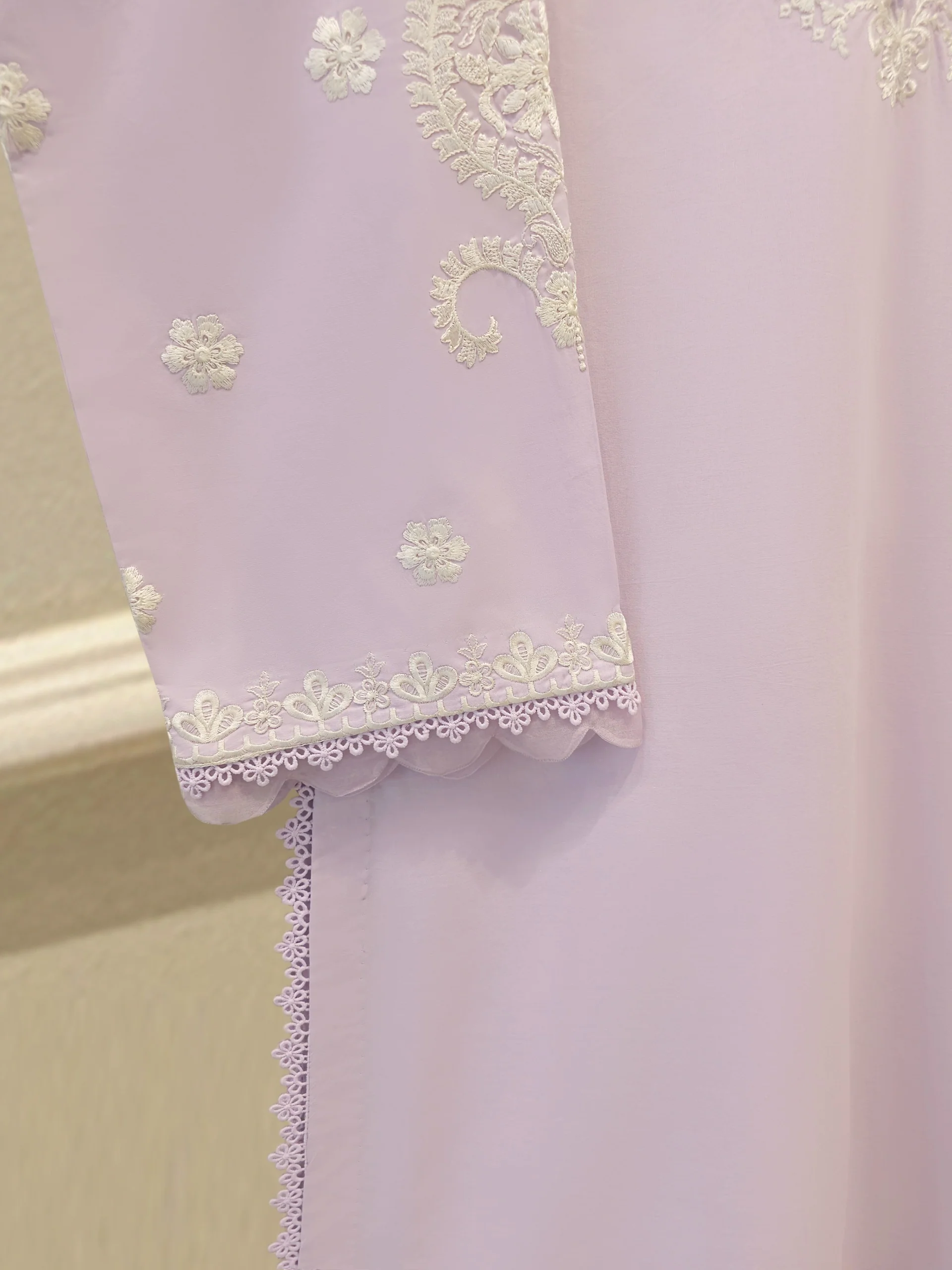 2 Piece - Embroidered Cambric Suit S114188 - Image 2