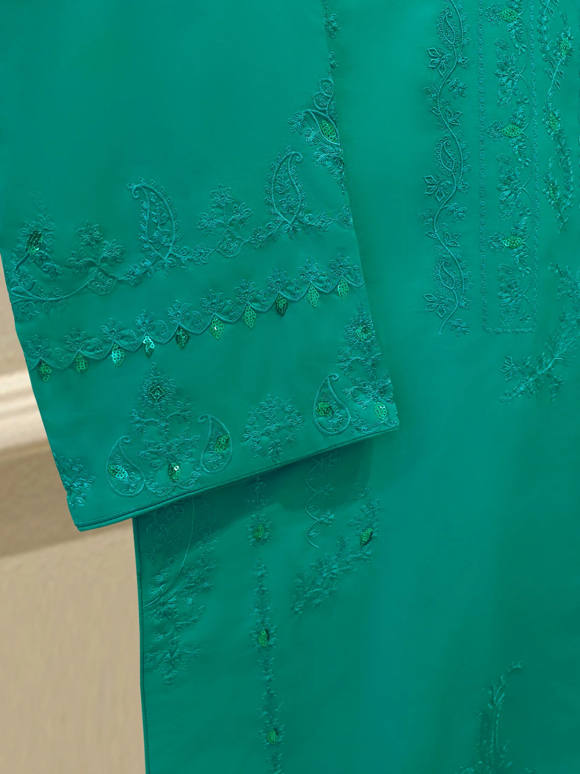 2 Piece - Embroidered Cambric Suit S114189 - Image 3