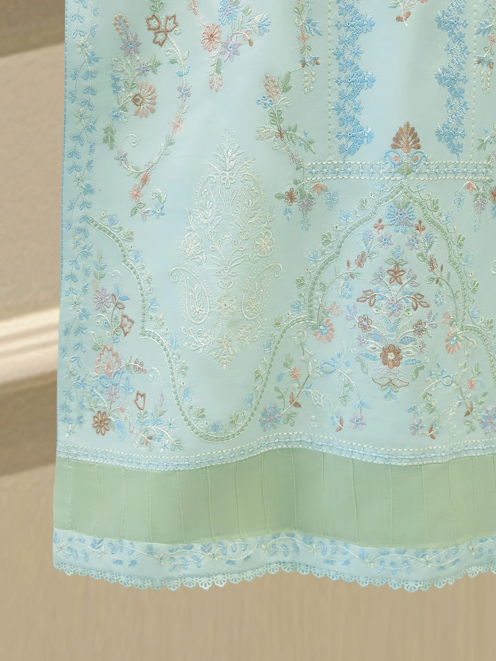 2 Piece - Embroidered Cambric Suit S114190 - Image 4