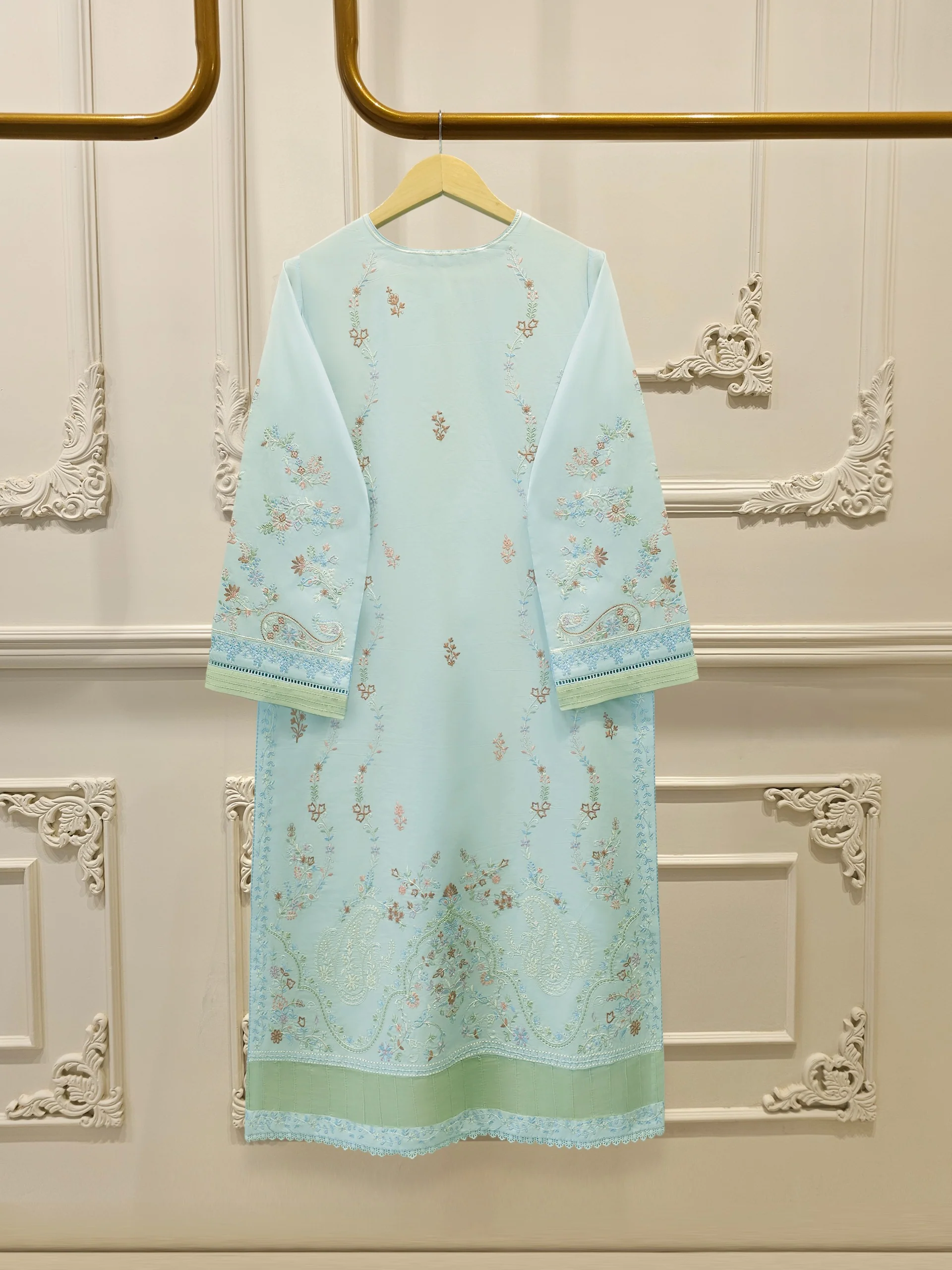 2 Piece - Embroidered Cambric Suit S114190 - Image 5