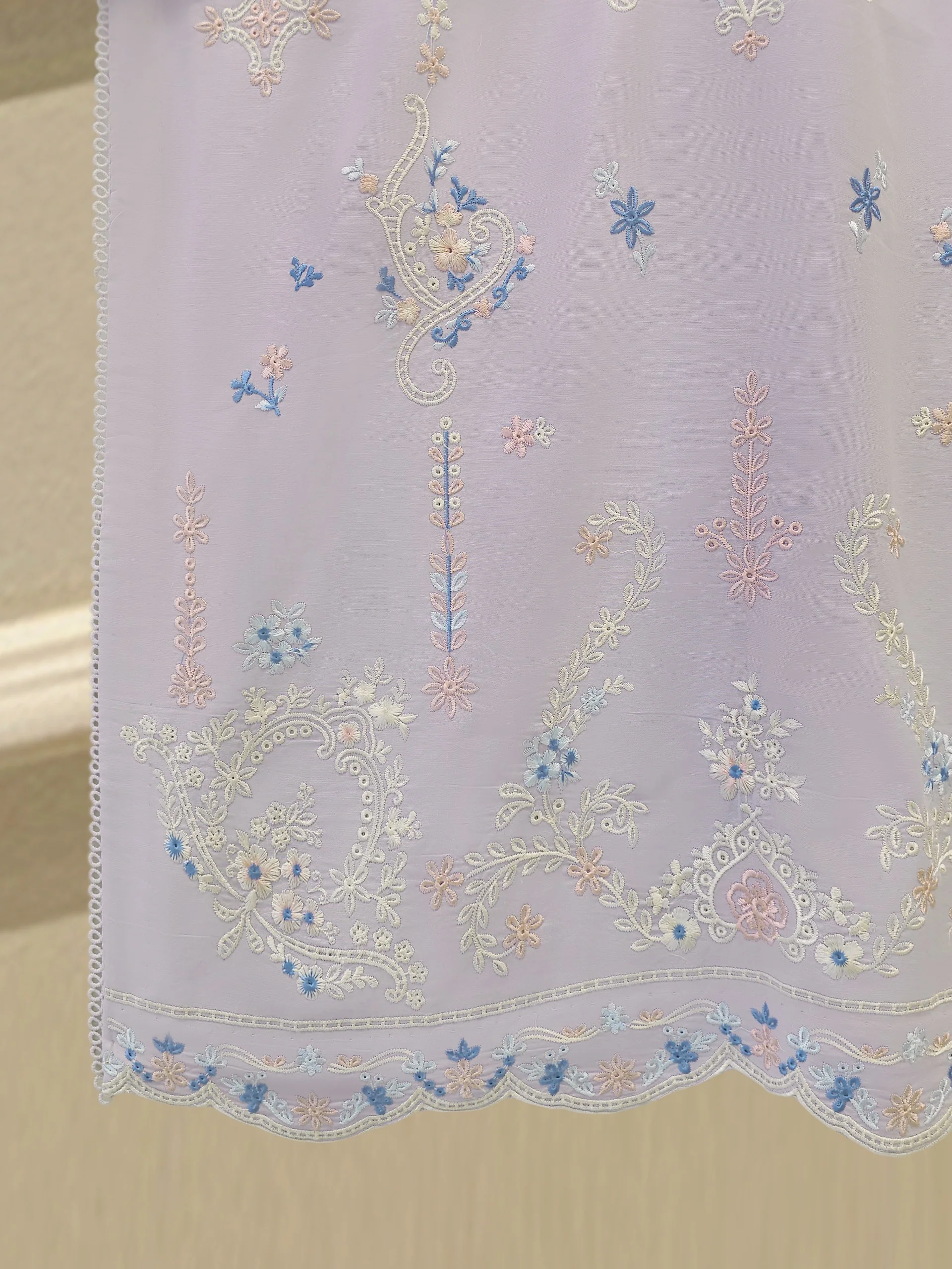 2 Piece - Embroidered Cambric Suit S114213 - Image 5