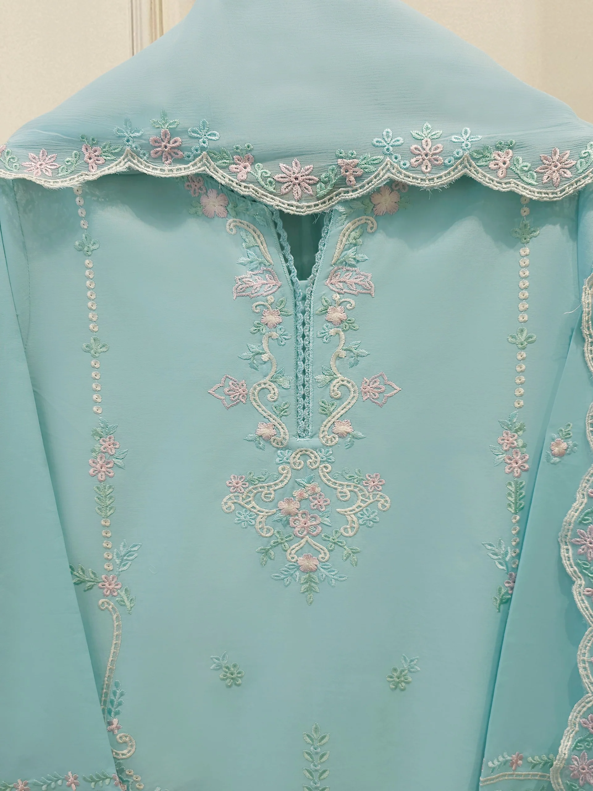 2 Piece - Embroidered Cambric Suit S114219 - Image 2