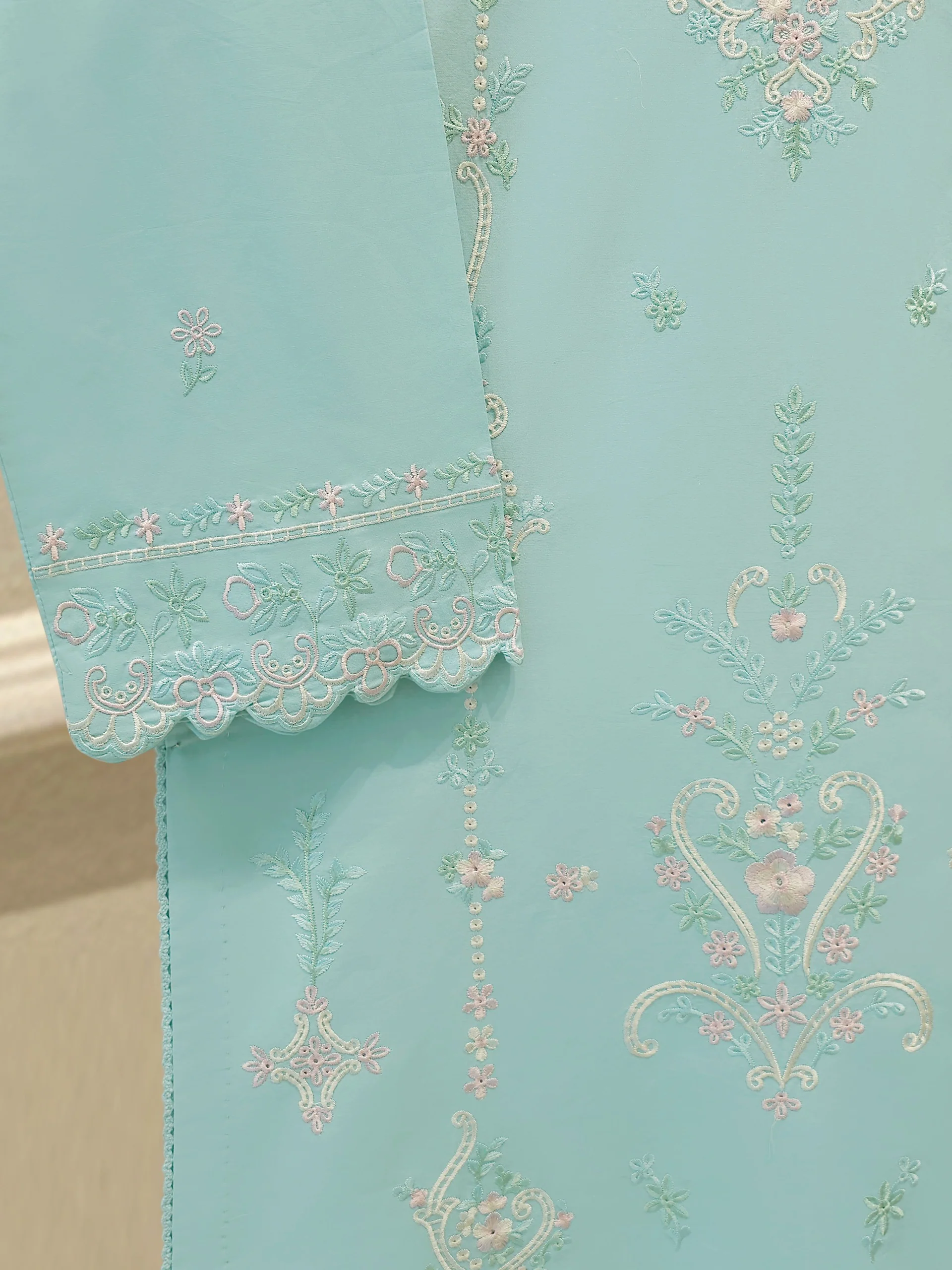 2 Piece - Embroidered Cambric Suit S114219 - Image 3