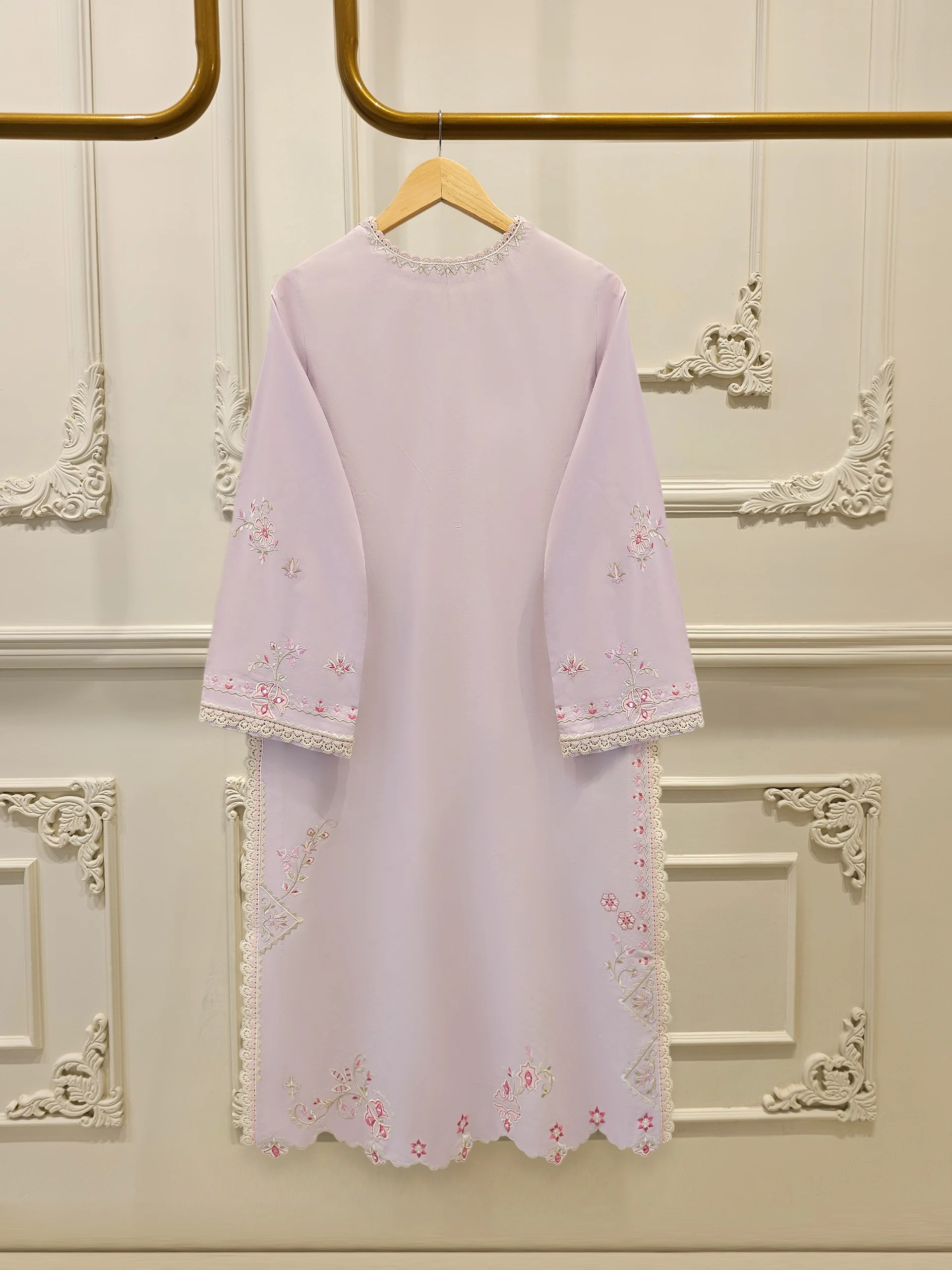 2 Piece - Embroidered Cambric Suit S114309 - Image 5