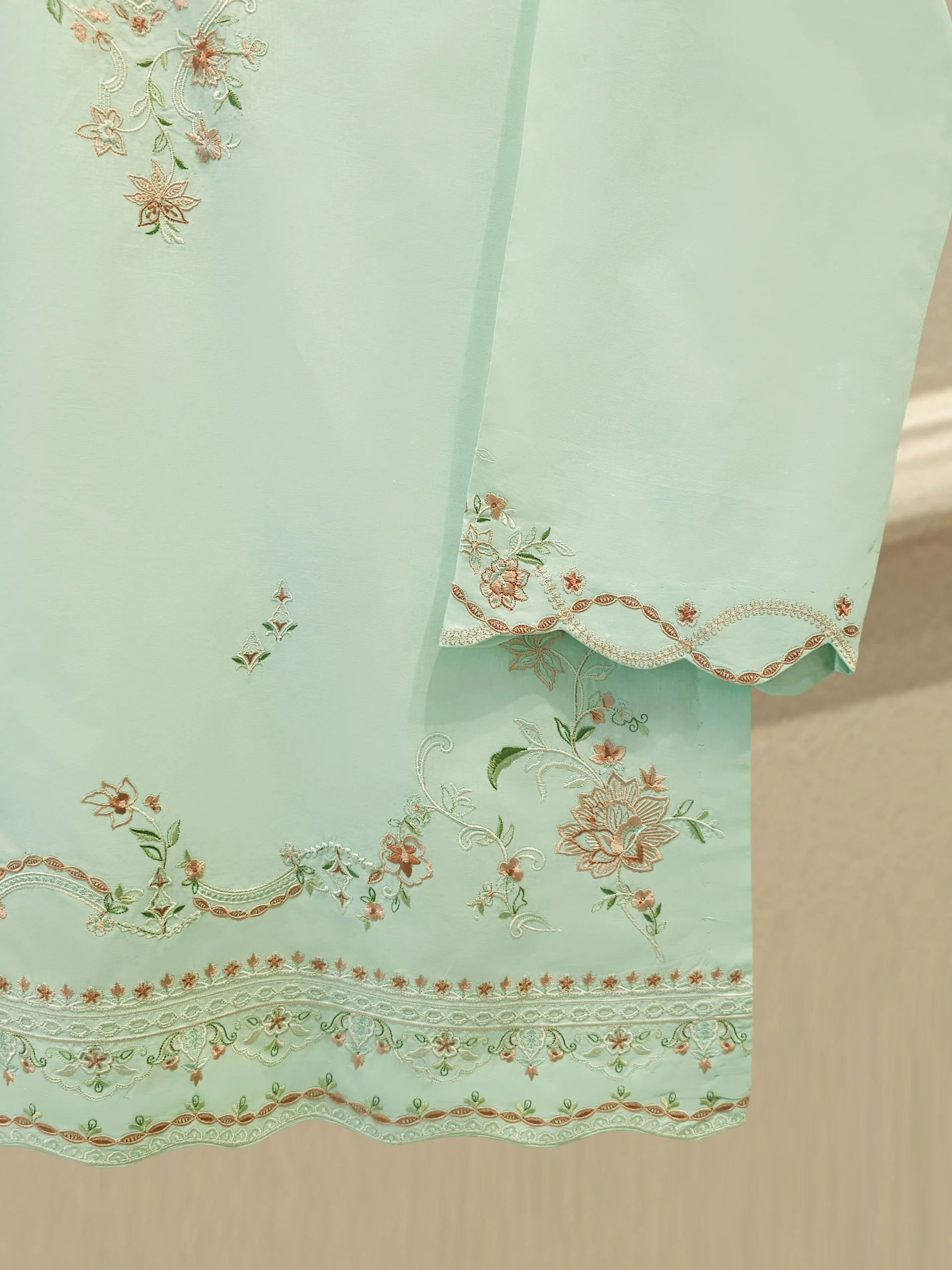 2 Piece - Embroidered Cambric Suit S114313 - Image 3