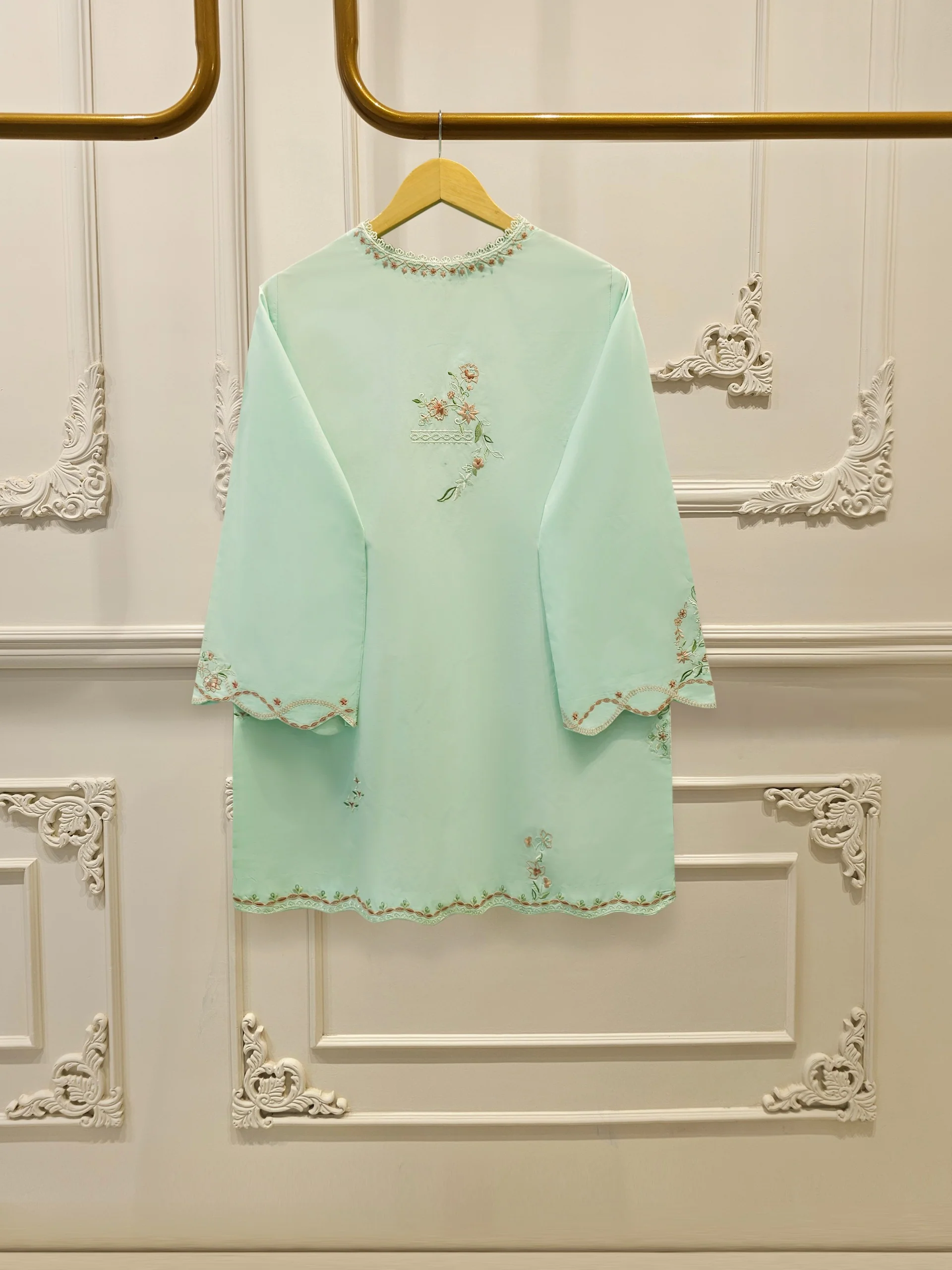 2 Piece - Embroidered Cambric Suit S114313 - Image 4