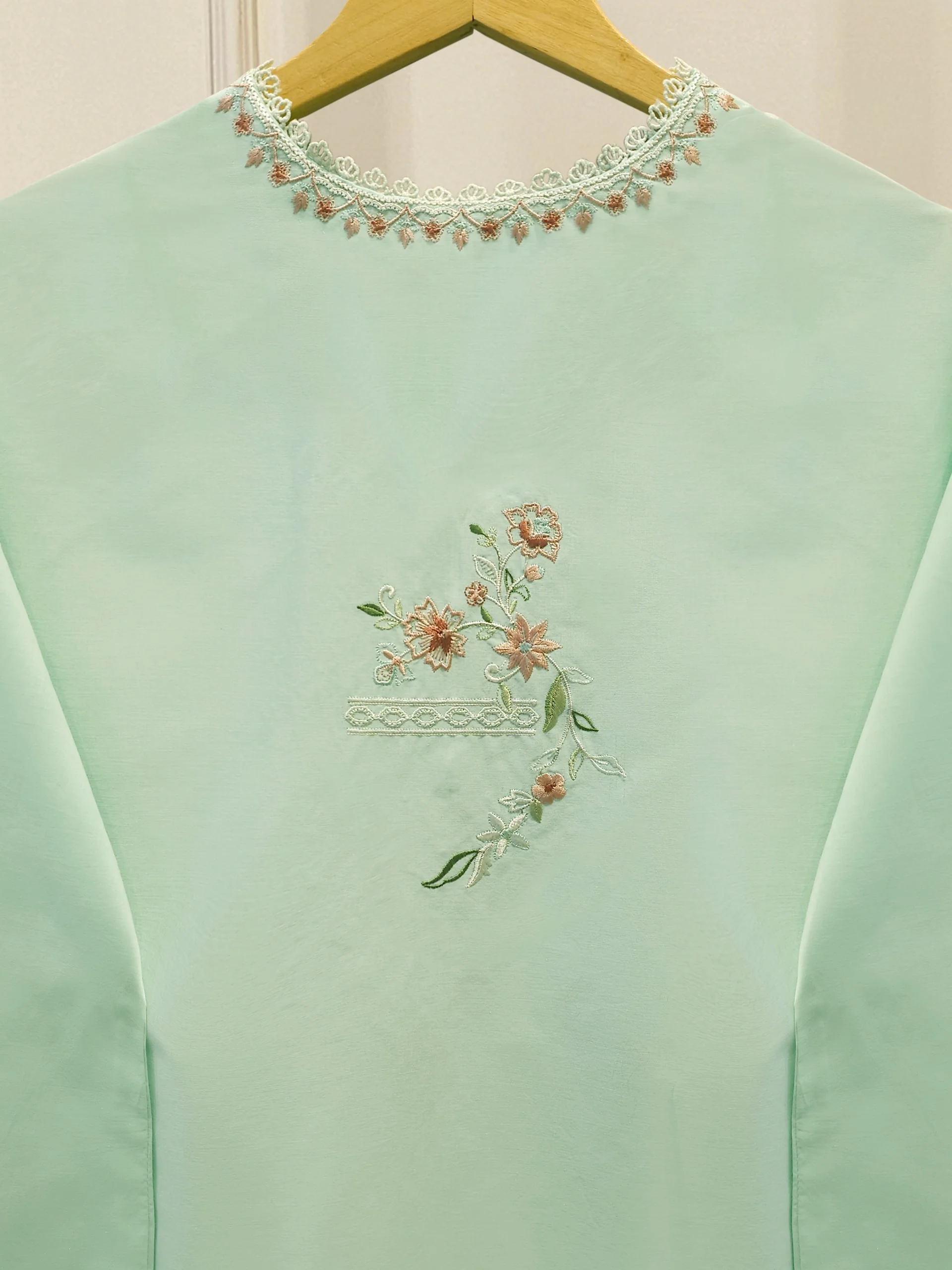 2 Piece - Embroidered Cambric Suit S114313 - Image 5