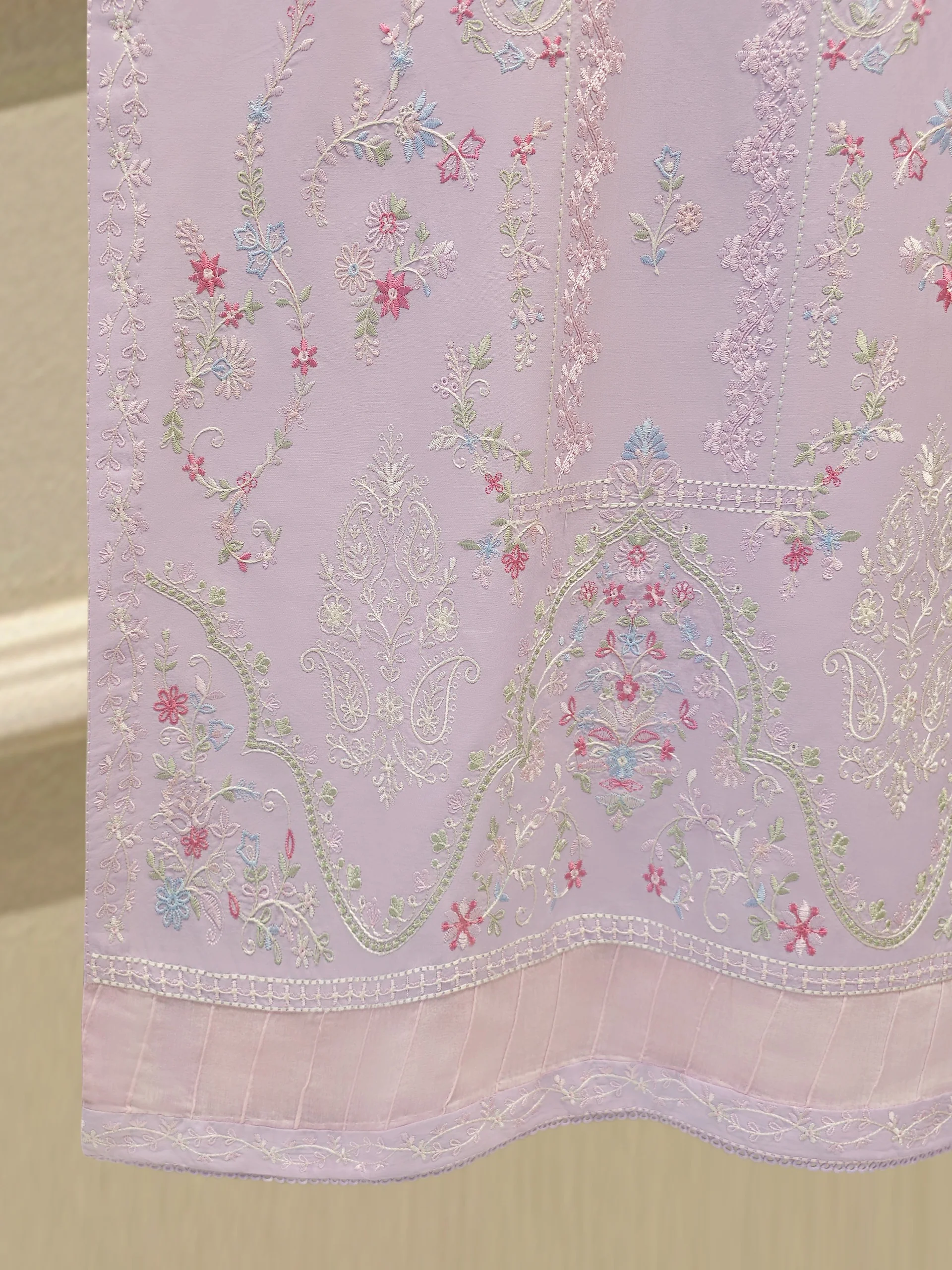 2 Piece - Embroidered Cambric Suit S114316 - Image 4