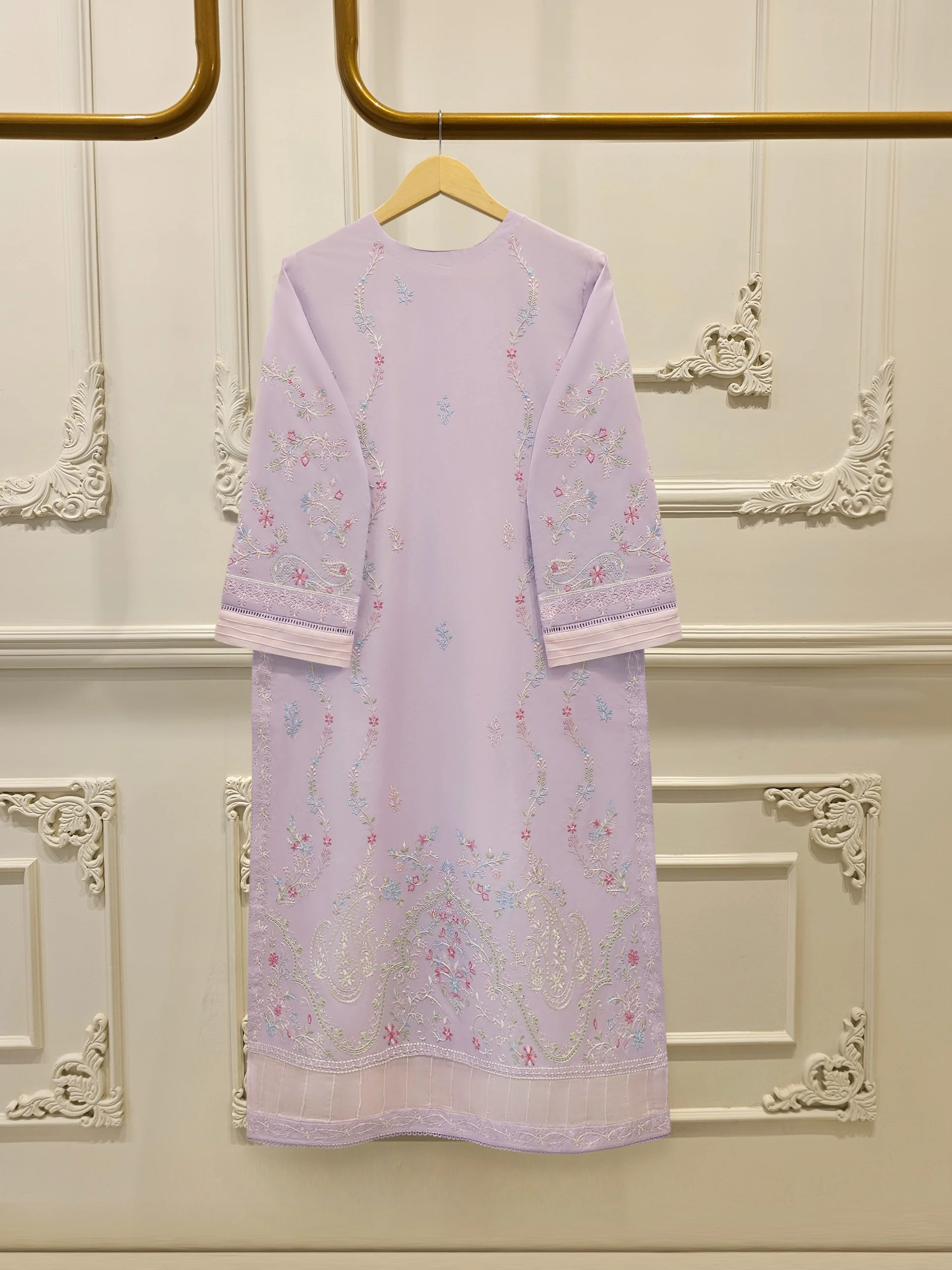 2 Piece - Embroidered Cambric Suit S114316 - Image 5