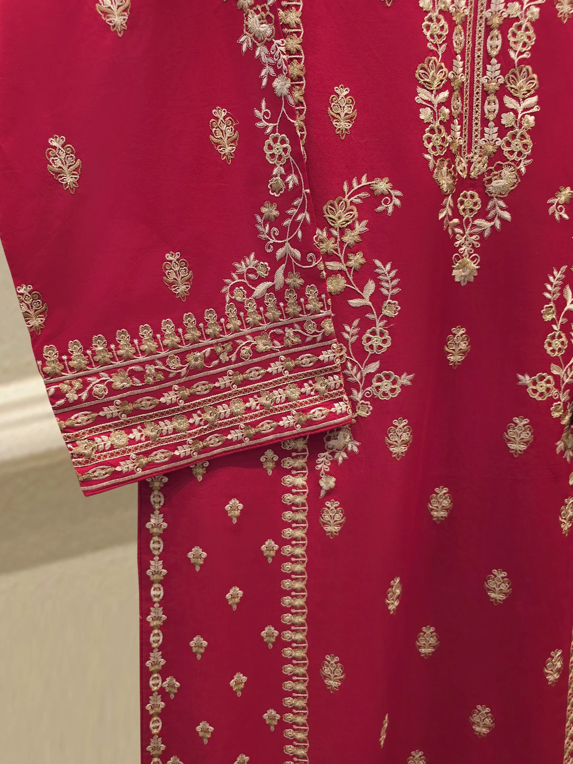 2 Piece - Embroidered Cambric Suit S114323 - Image 3