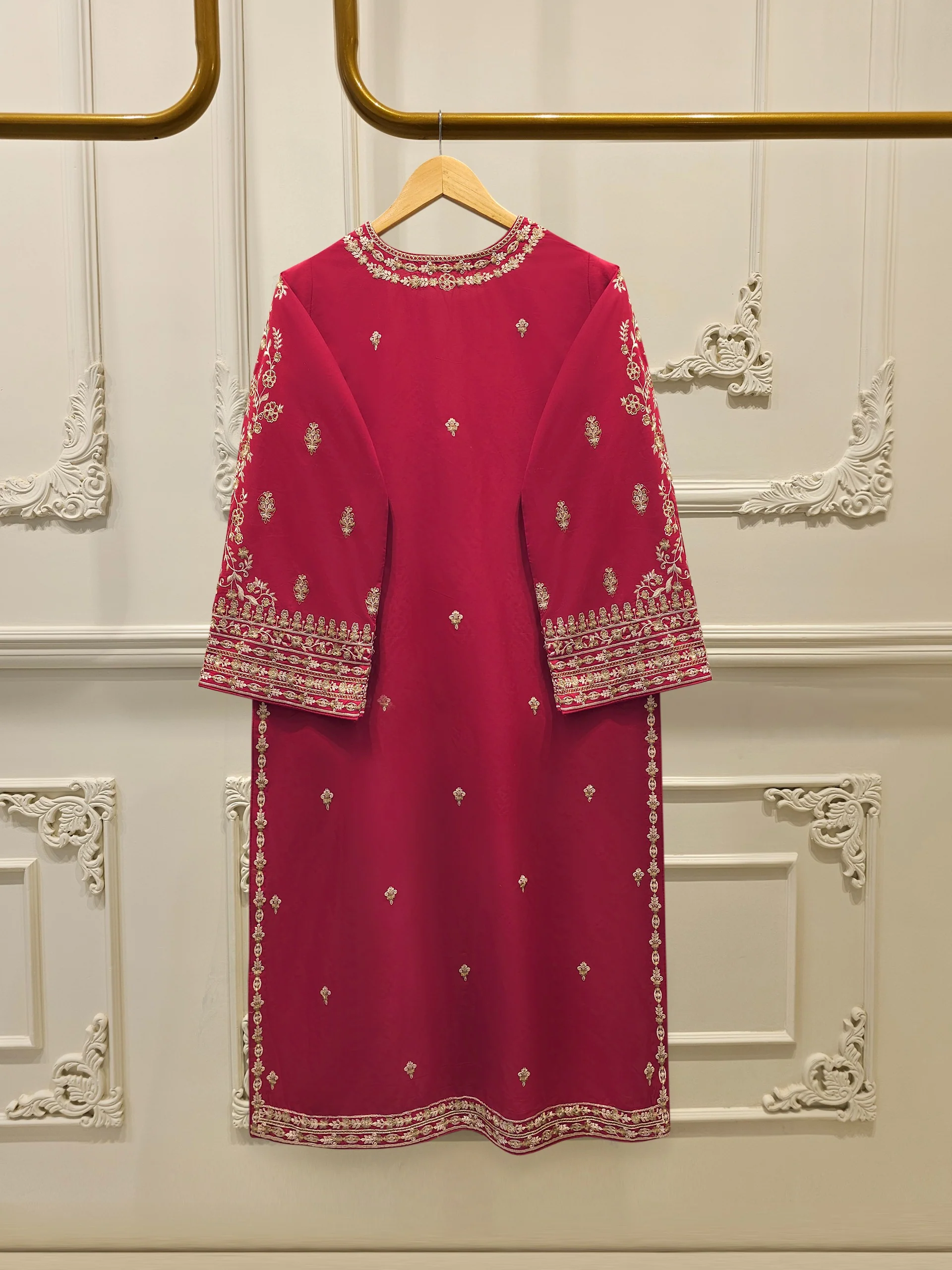 2 Piece - Embroidered Cambric Suit S114323 - Image 5