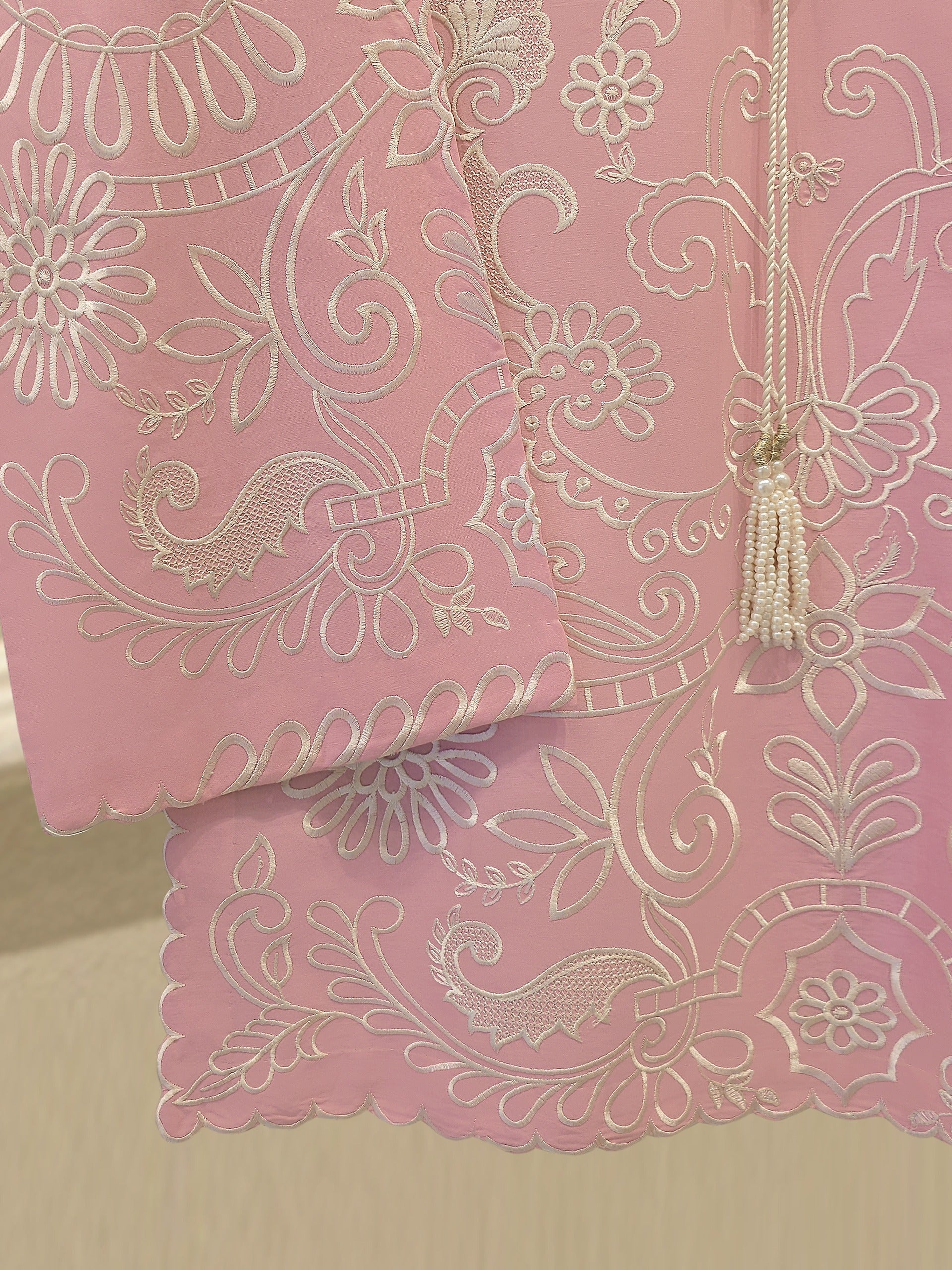 2 Piece - Embroidered Cambric Suit S114327 - Image 3