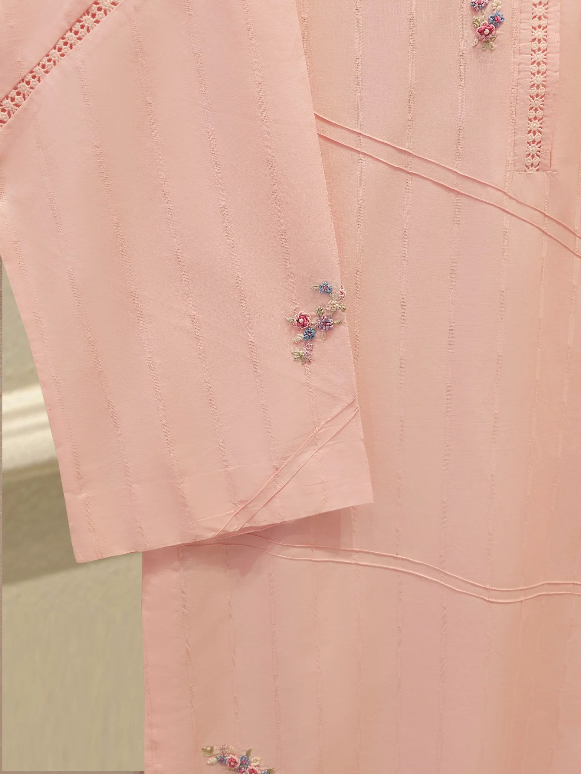 2 Piece - Embroidered Cambric Suit S114359 - Image 3