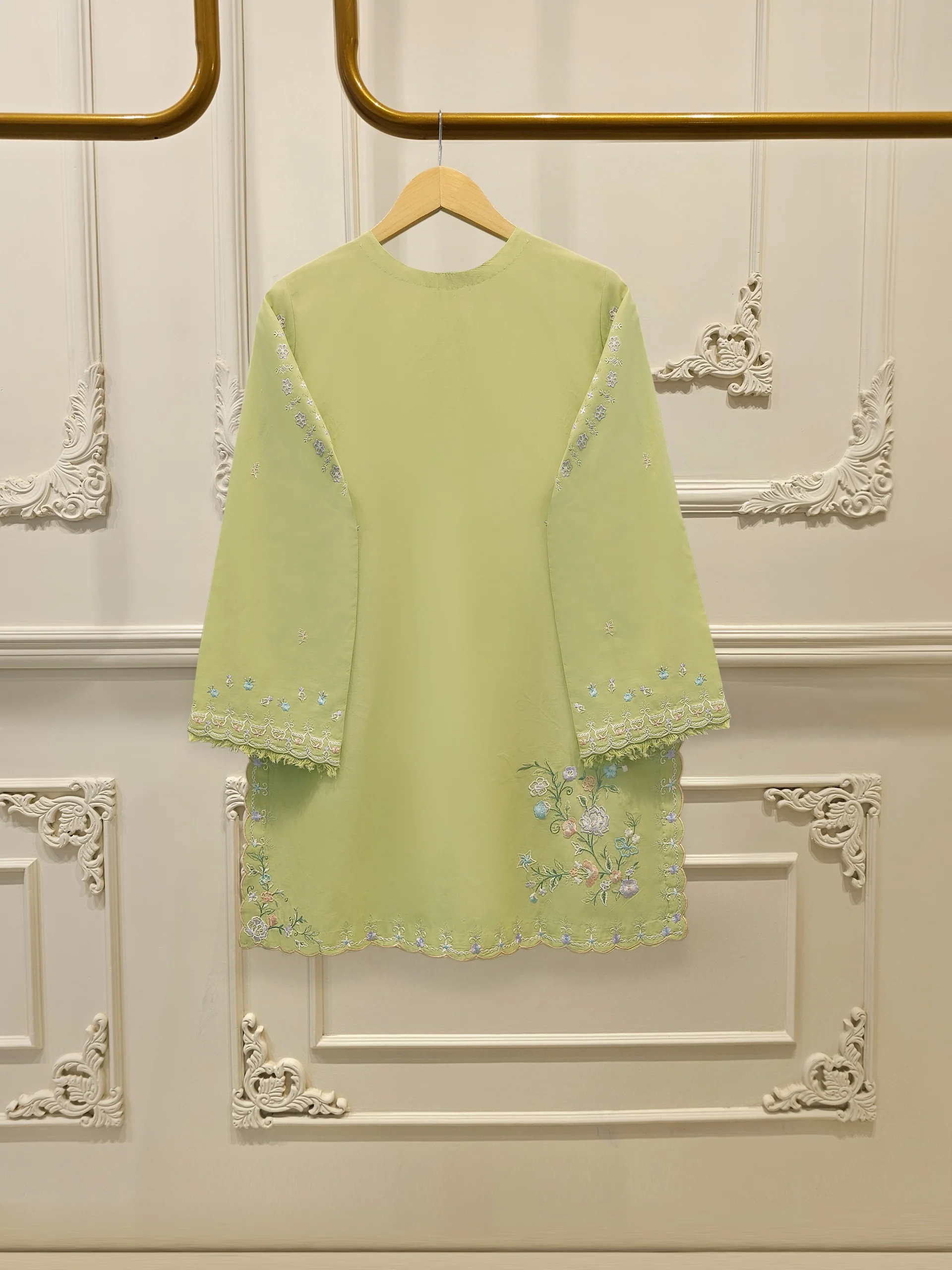 2 Piece - Embroidered Cambric Suit S114364 - Image 4