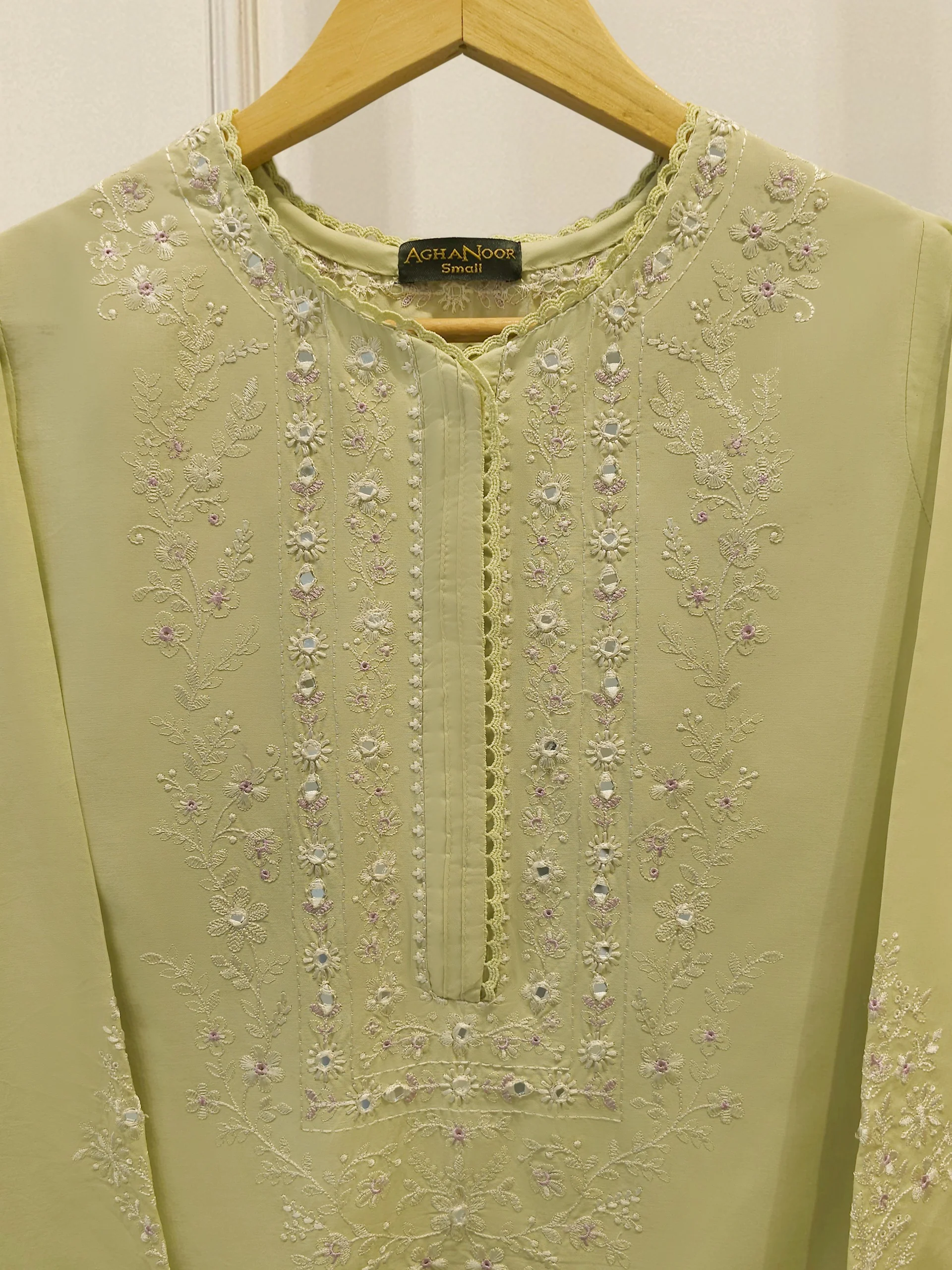 2 Piece - Embroidered Cambric Suit S114356 - Image 2