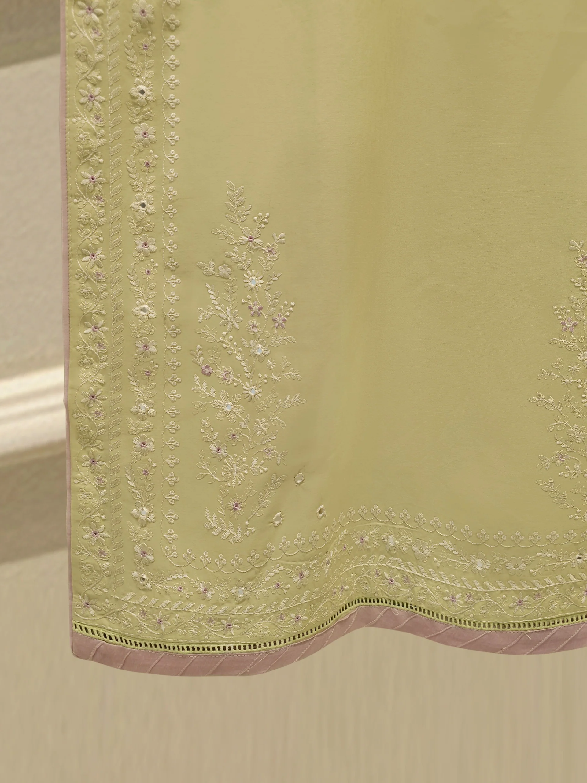 2 Piece - Embroidered Cambric Suit S114356 - Image 4