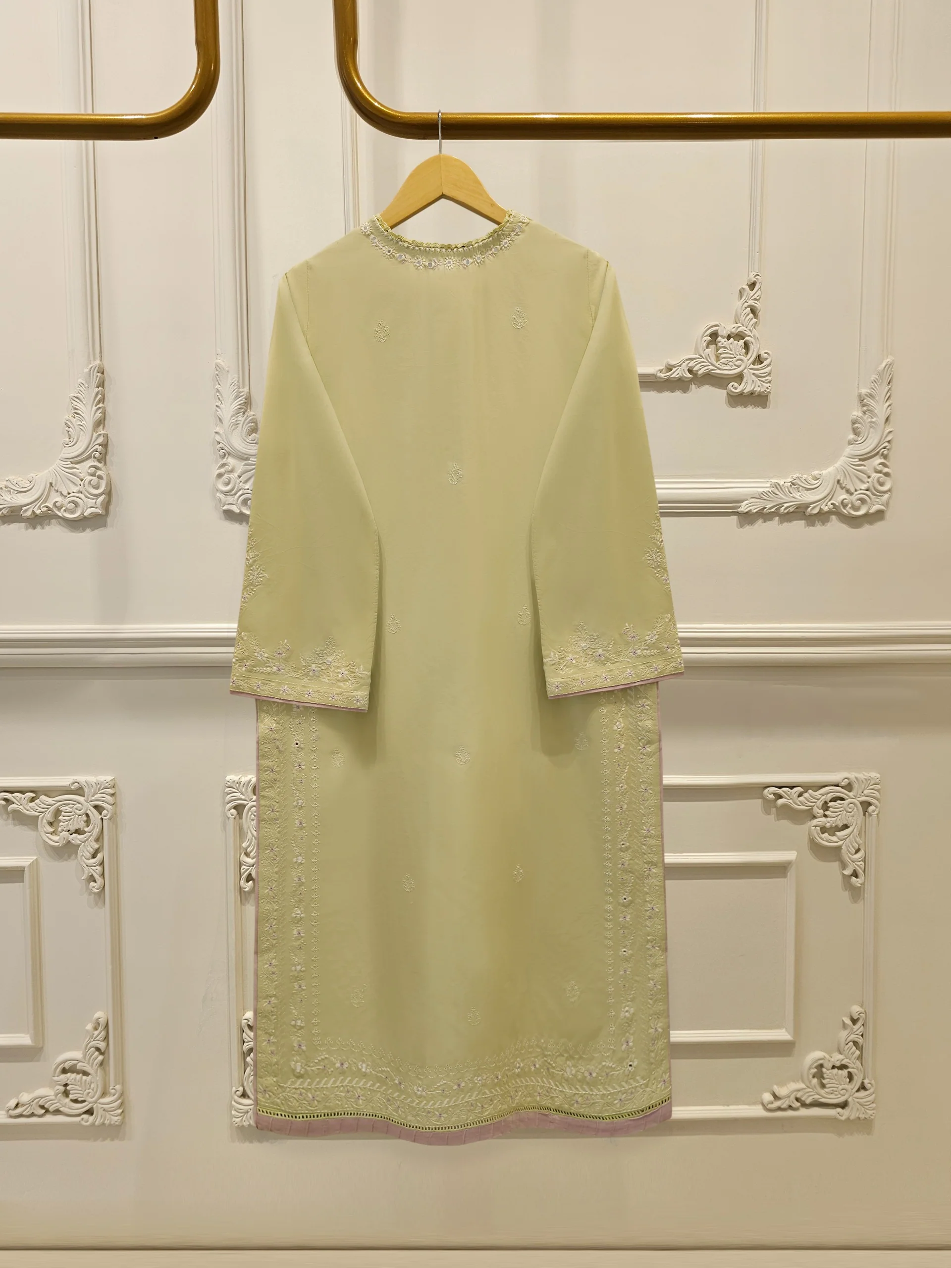 2 Piece - Embroidered Cambric Suit S114356 - Image 5
