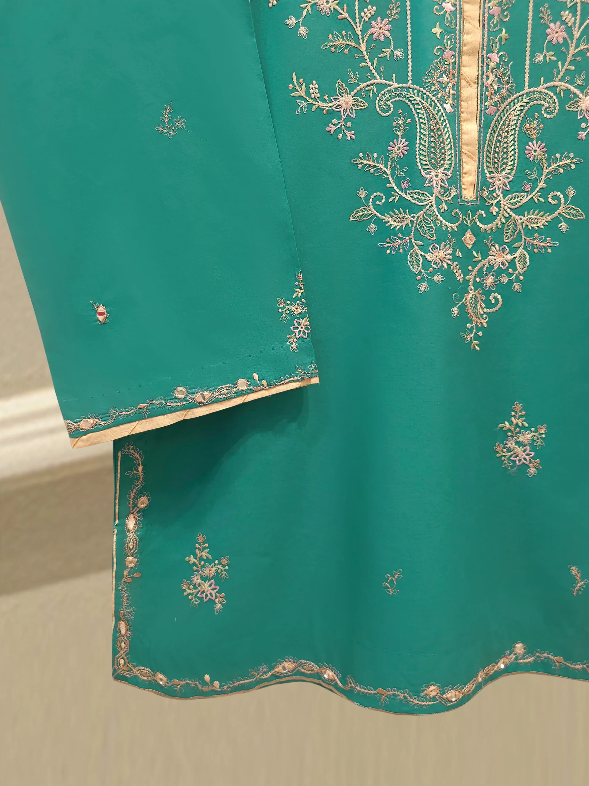 2 Piece - Embroidered Cambric Suit S114366 - Image 3