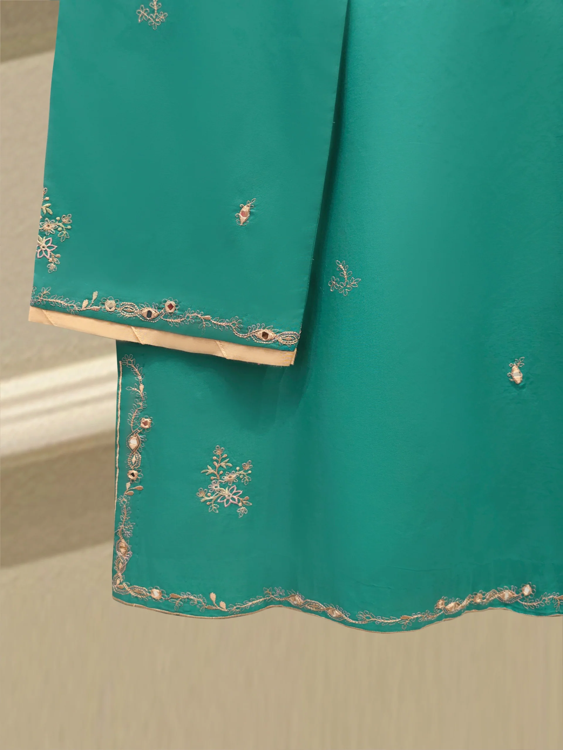 2 Piece - Embroidered Cambric Suit S114366 - Image 4