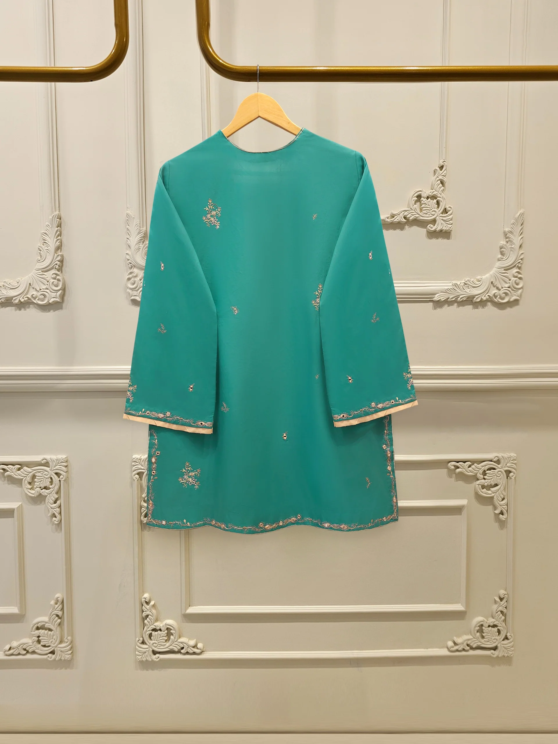 2 Piece - Embroidered Cambric Suit S114366 - Image 5