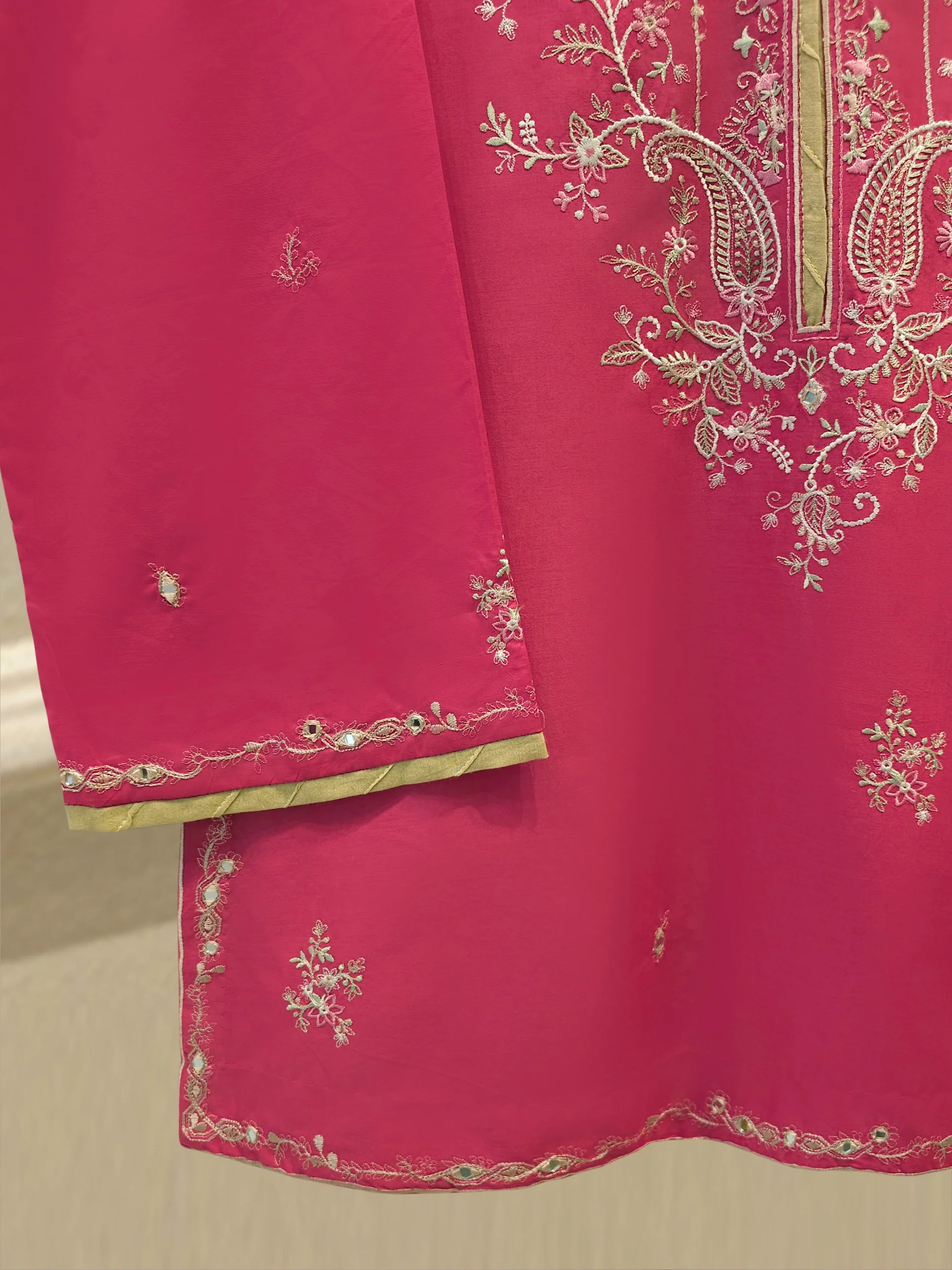 2 Piece - Embroidered Cambric Suit S114370 - Image 3
