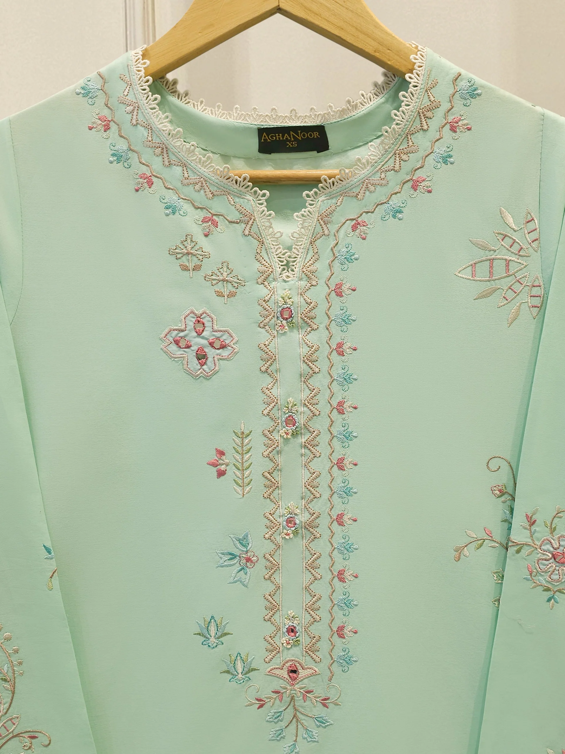 2 Piece - Embroidered Cambric Suit S114371 - Image 2