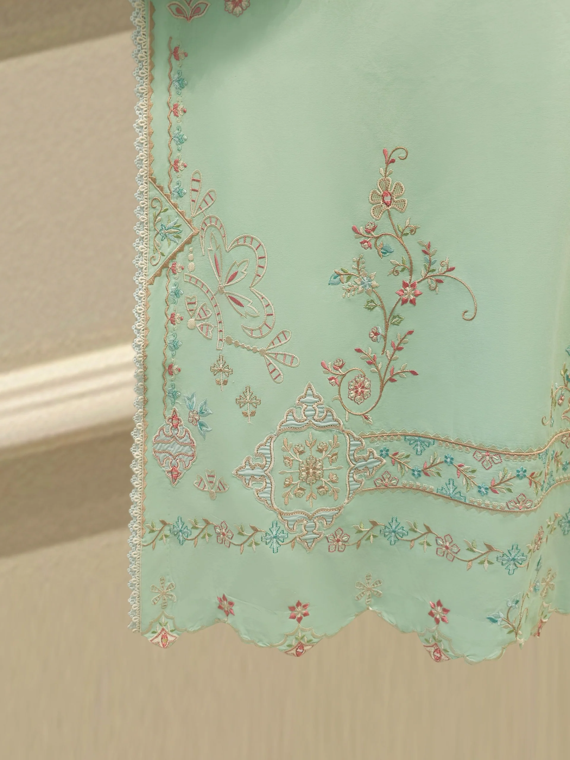 2 Piece - Embroidered Cambric Suit S114371 - Image 4