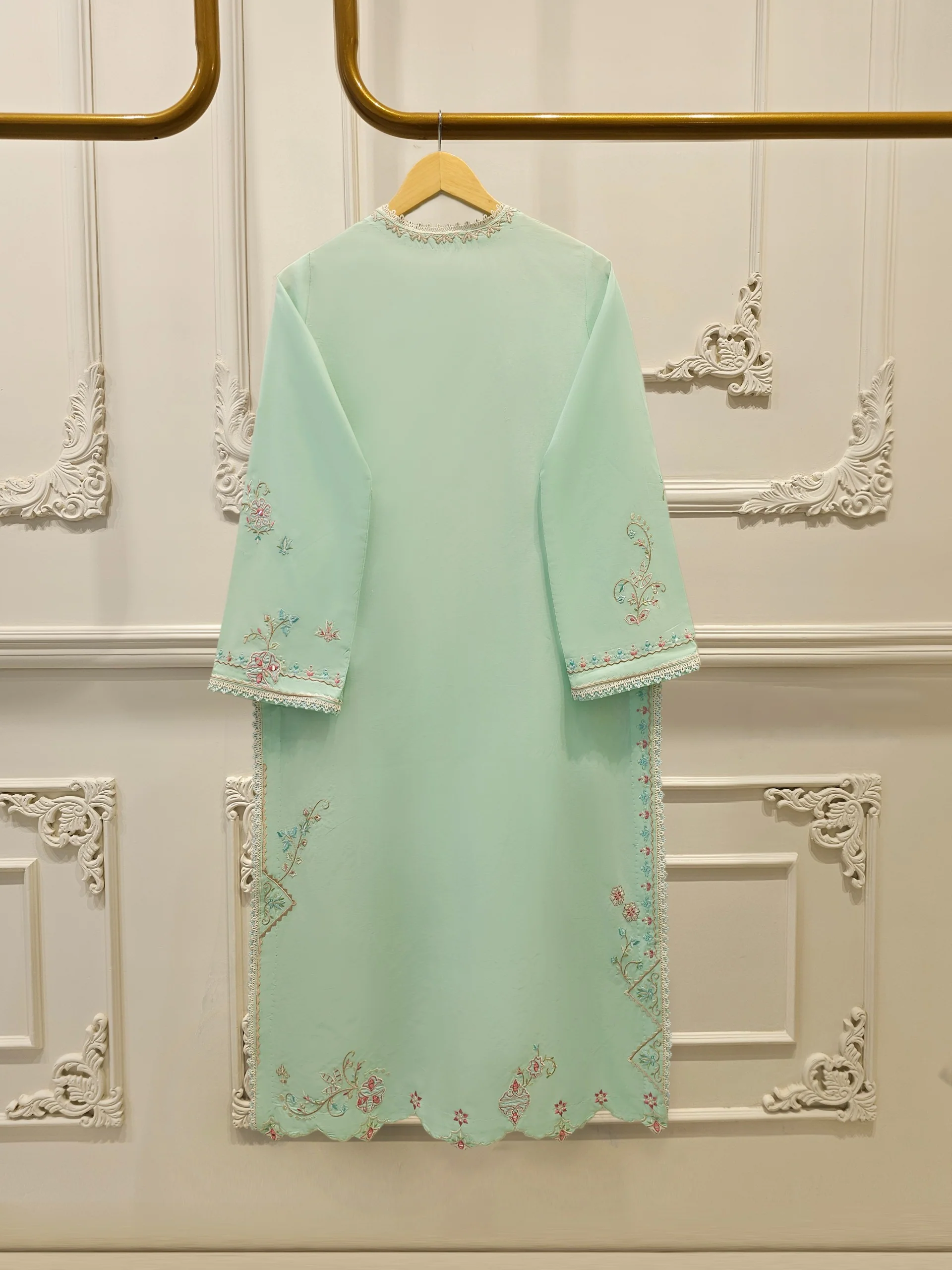 2 Piece - Embroidered Cambric Suit S114371 - Image 5