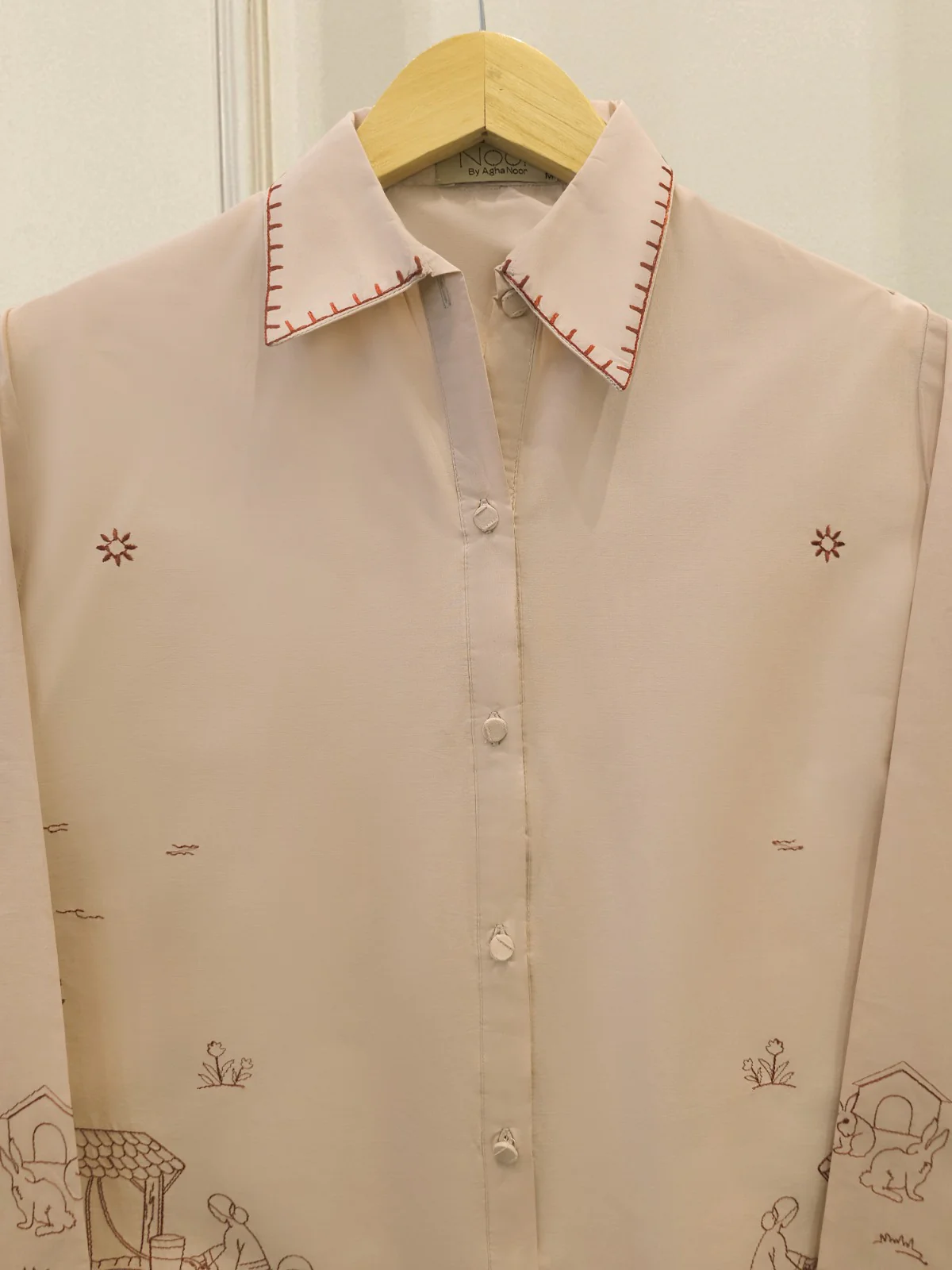 2 Piece - Embroidered Cambric Suit WS00264 - Image 2